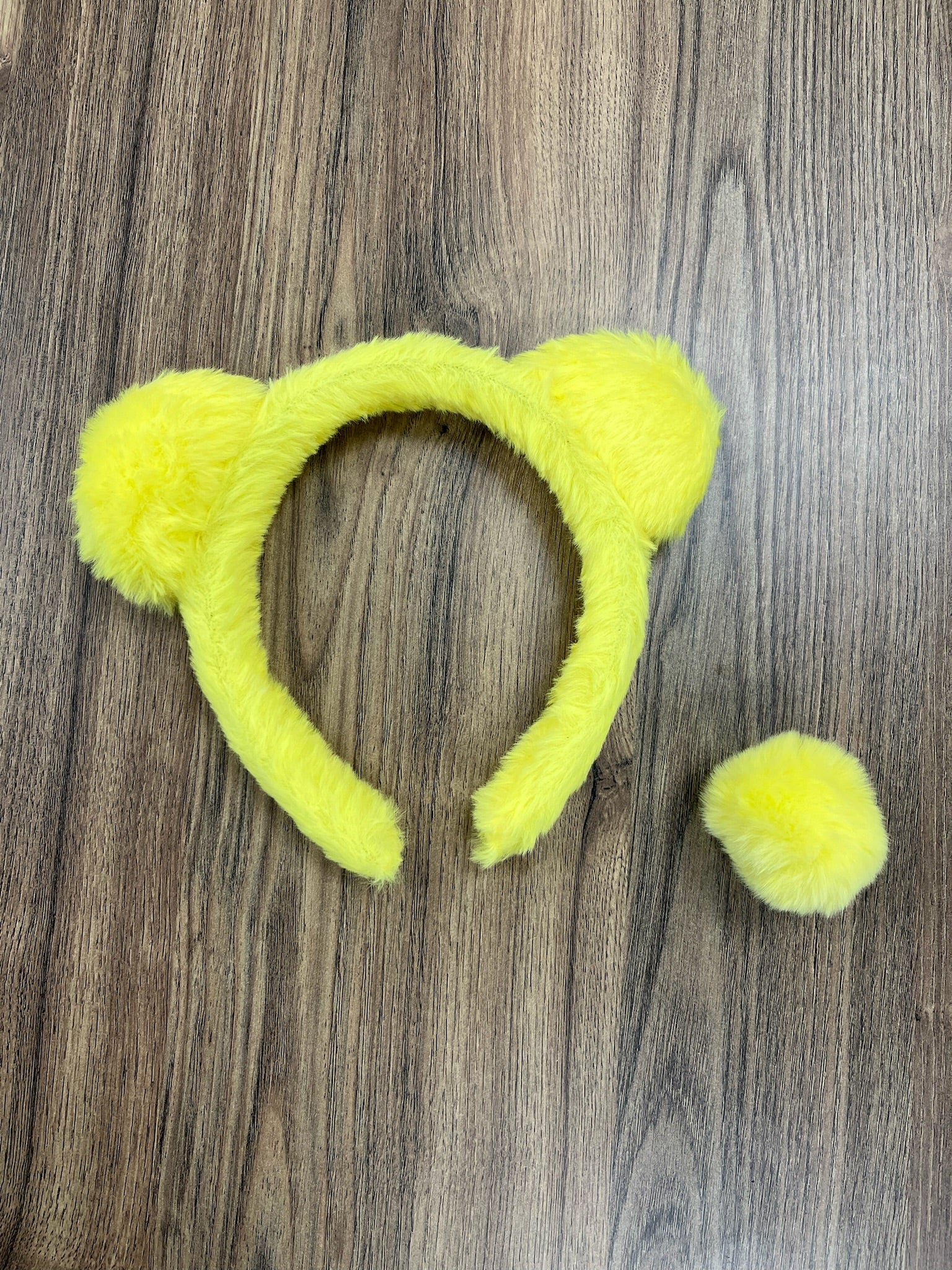 New Two Piece Yellow Headband & Clip On Tail