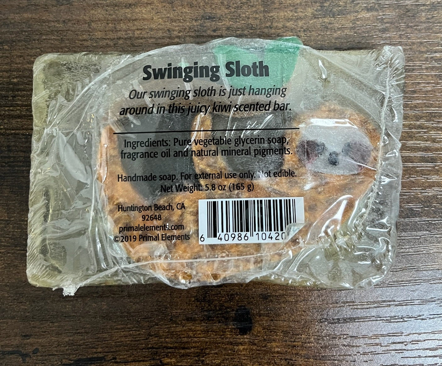 Kiwi Scented Handmade Sloth Soap Bar