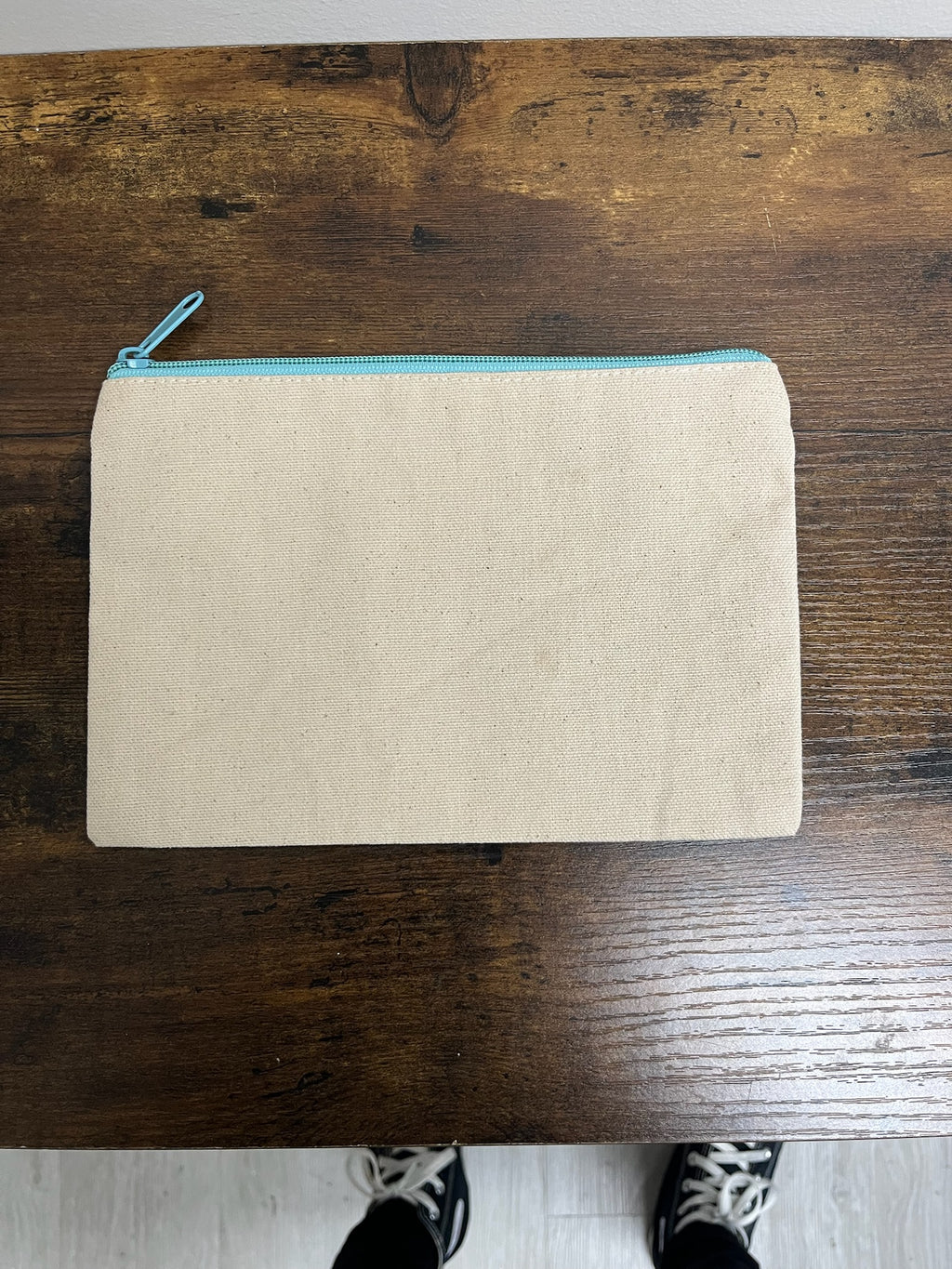 Used Beige Cosmetic Pouch