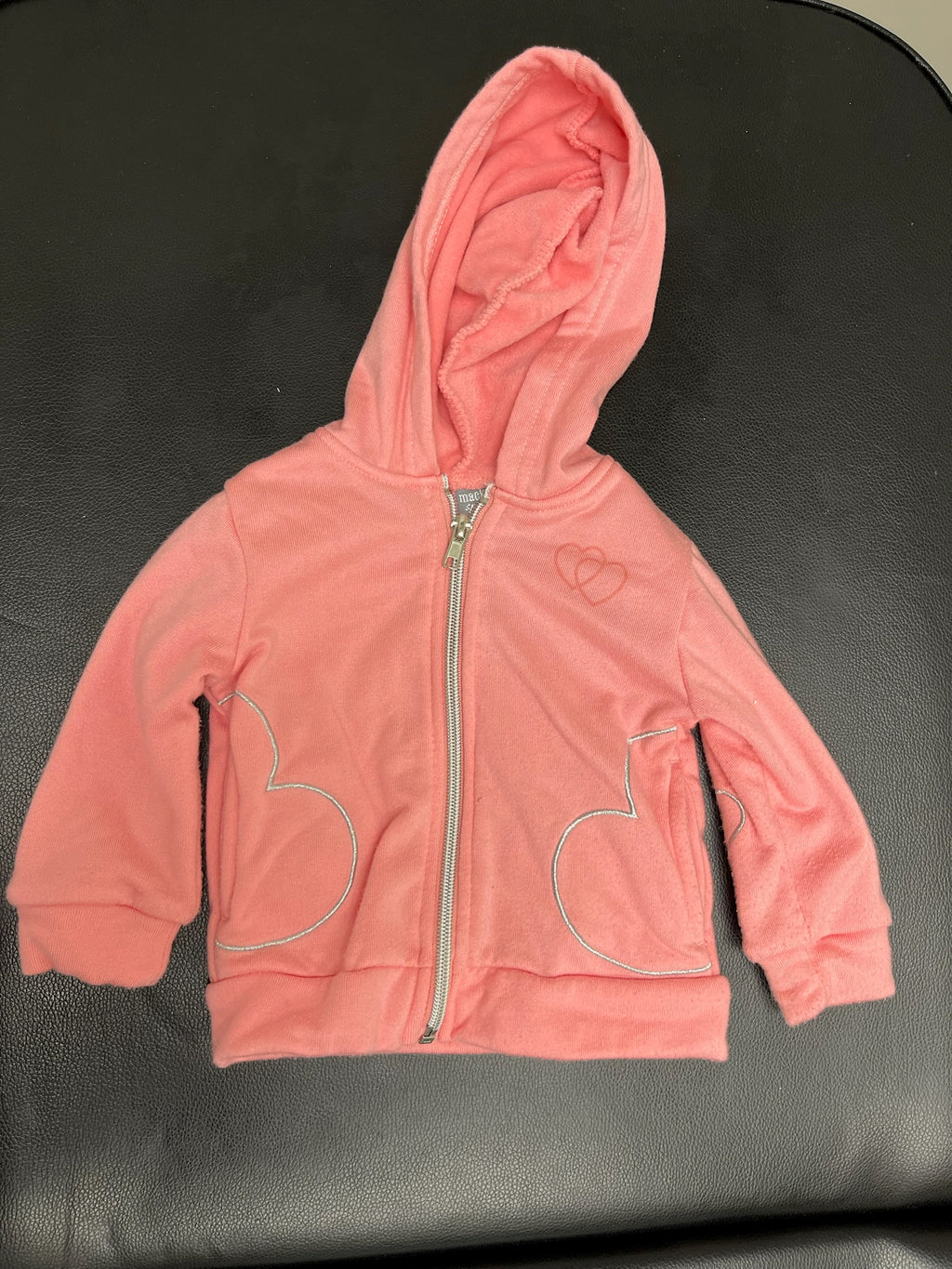 Girls Pink Zip Up Hoodie Sweater