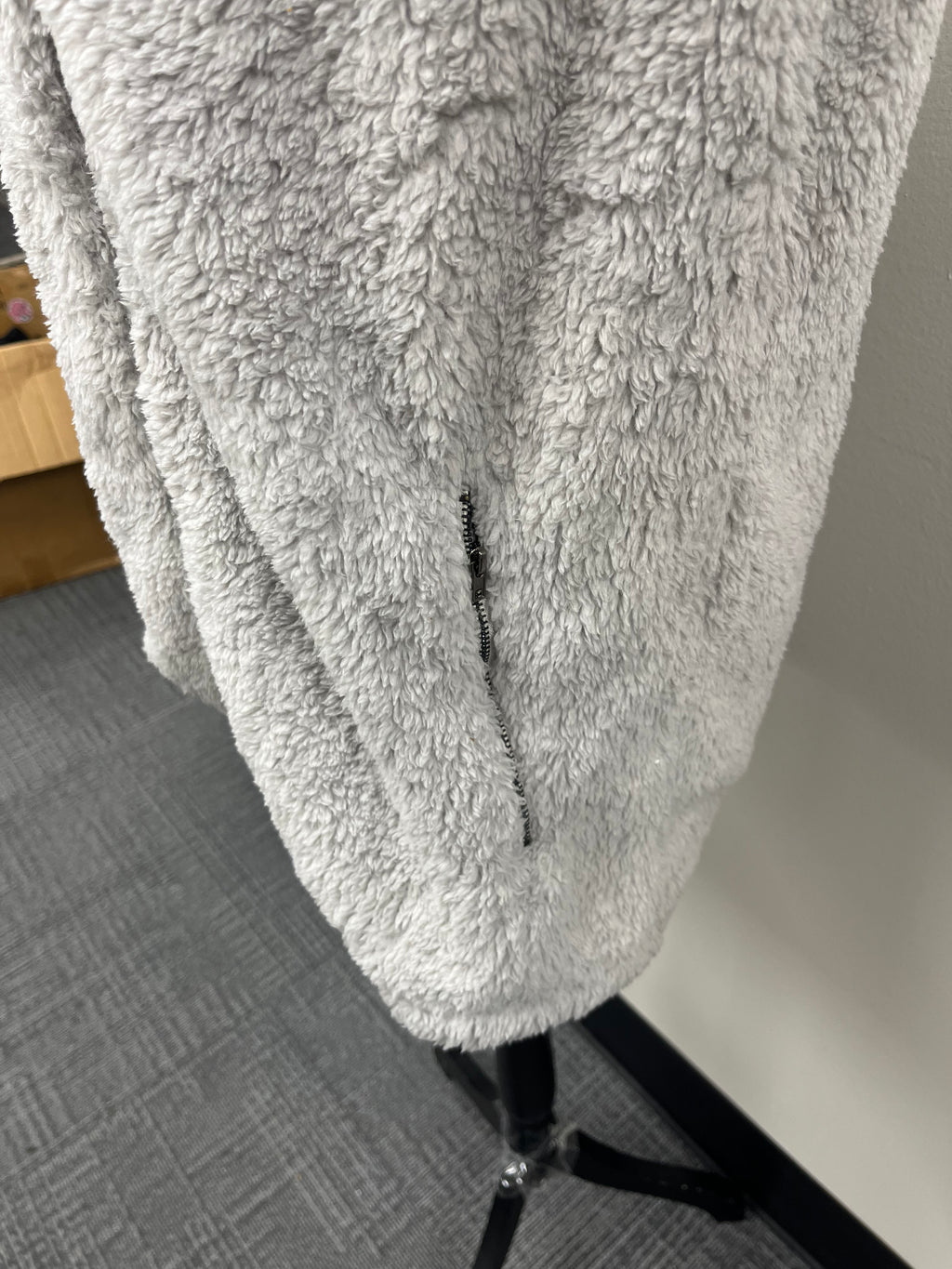 New Women’s Grey Fuzzy Vest