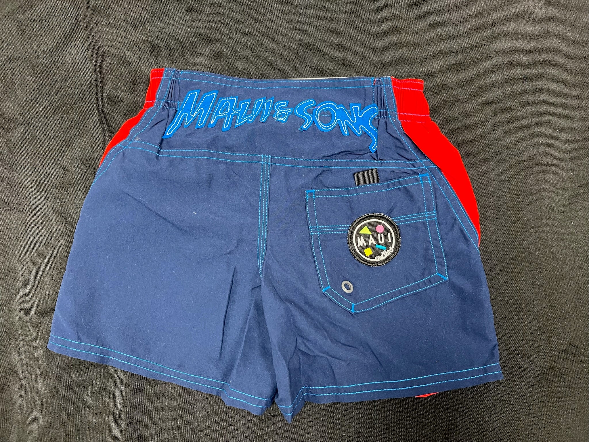 Boys Blue & Red Swim Trunks