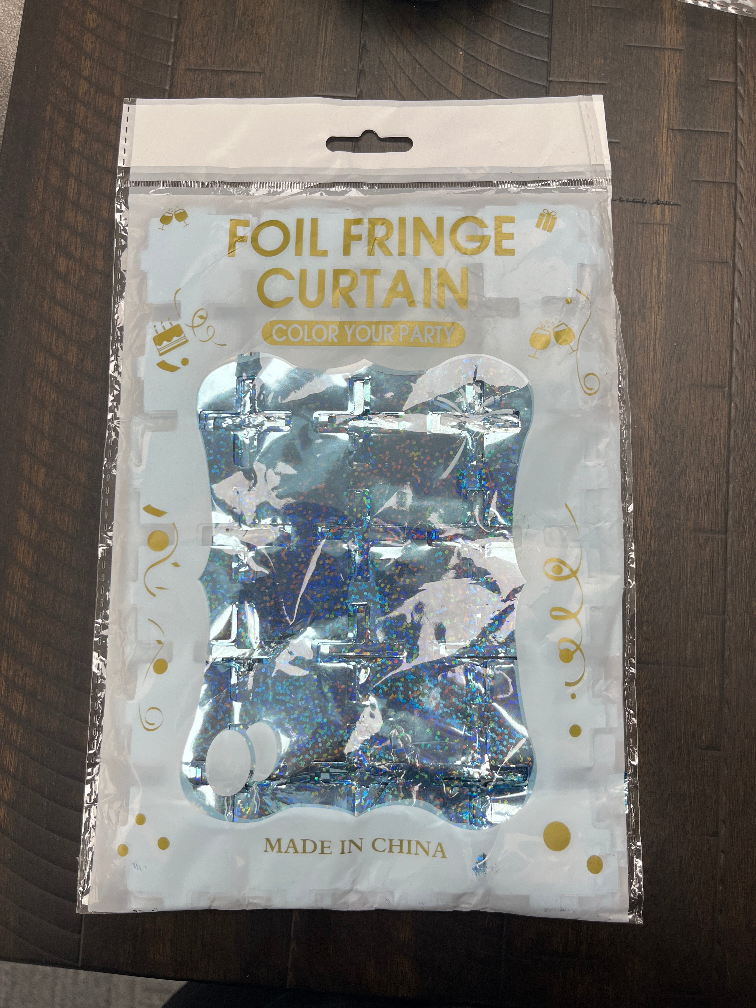 New Blue Foil Fringe Curtain