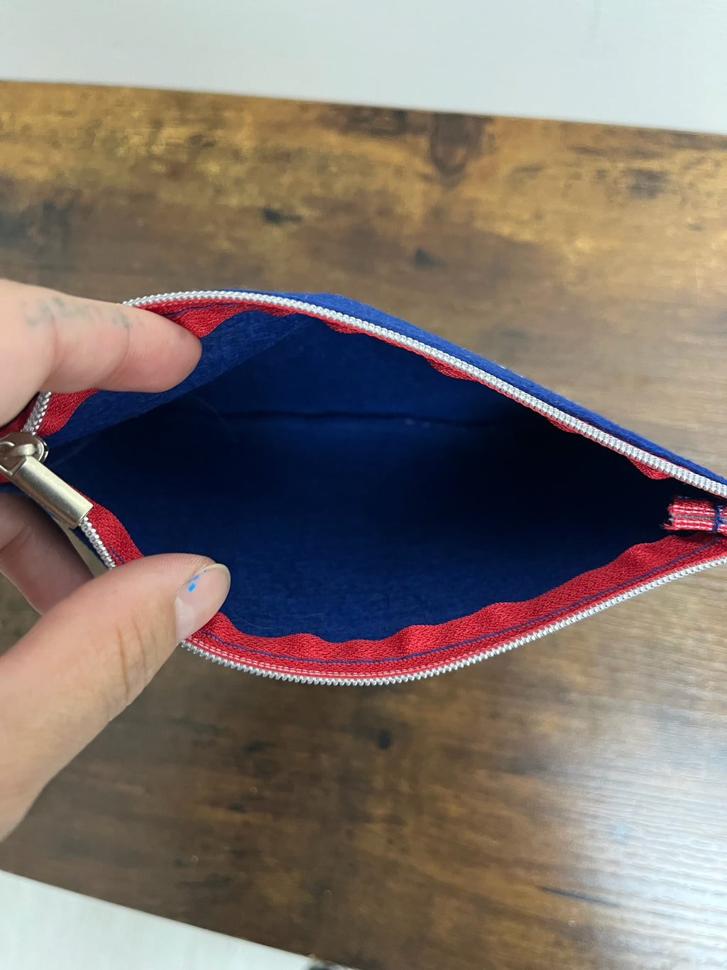 Used Chevron Cosmetic Pouch