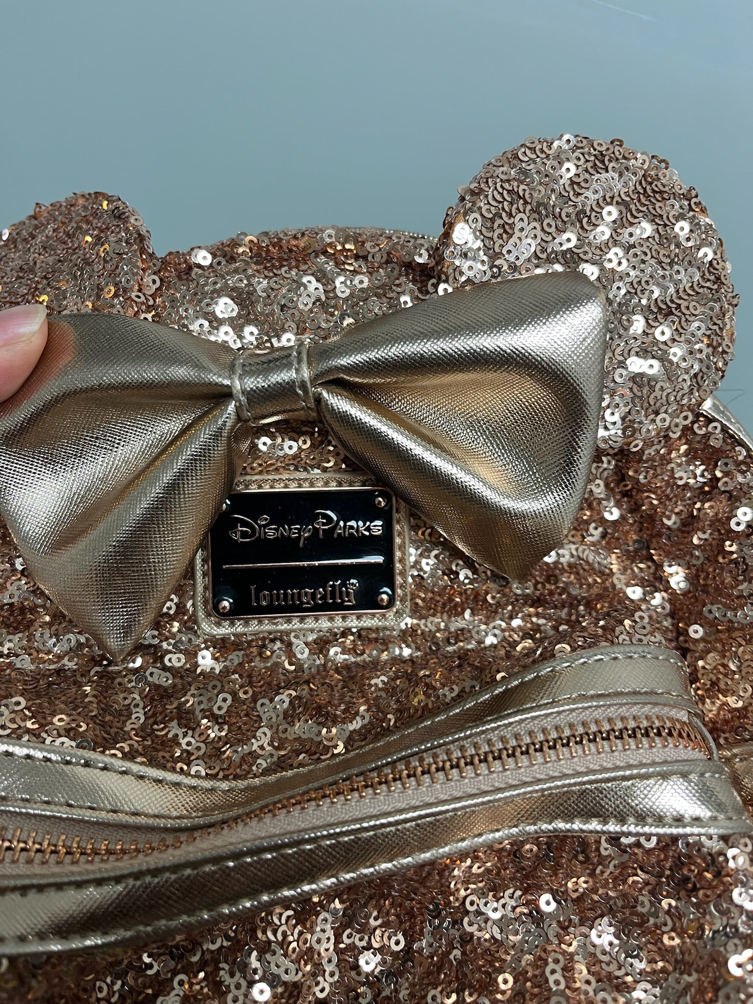 Used Pink Blush Sequin Mini Backpack