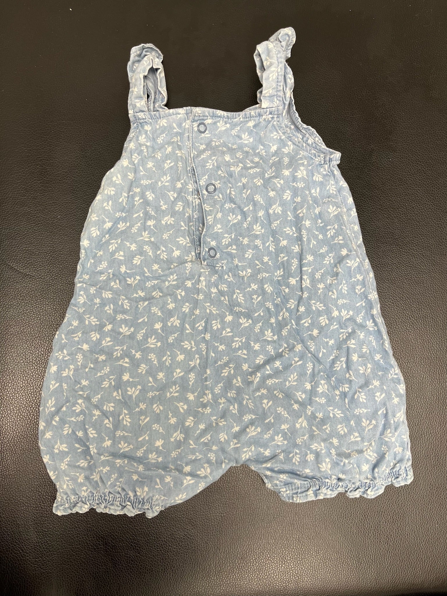 Girls Blue Floral Onesie