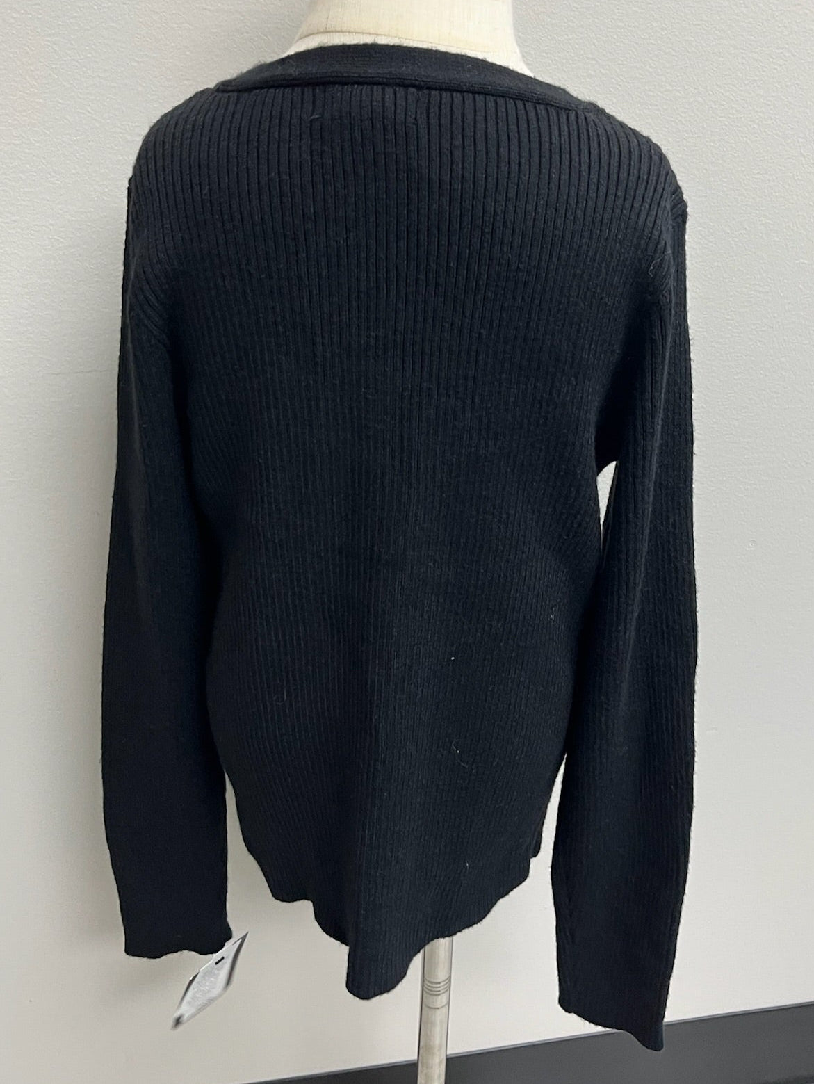 Girls Black Button Up Sweater