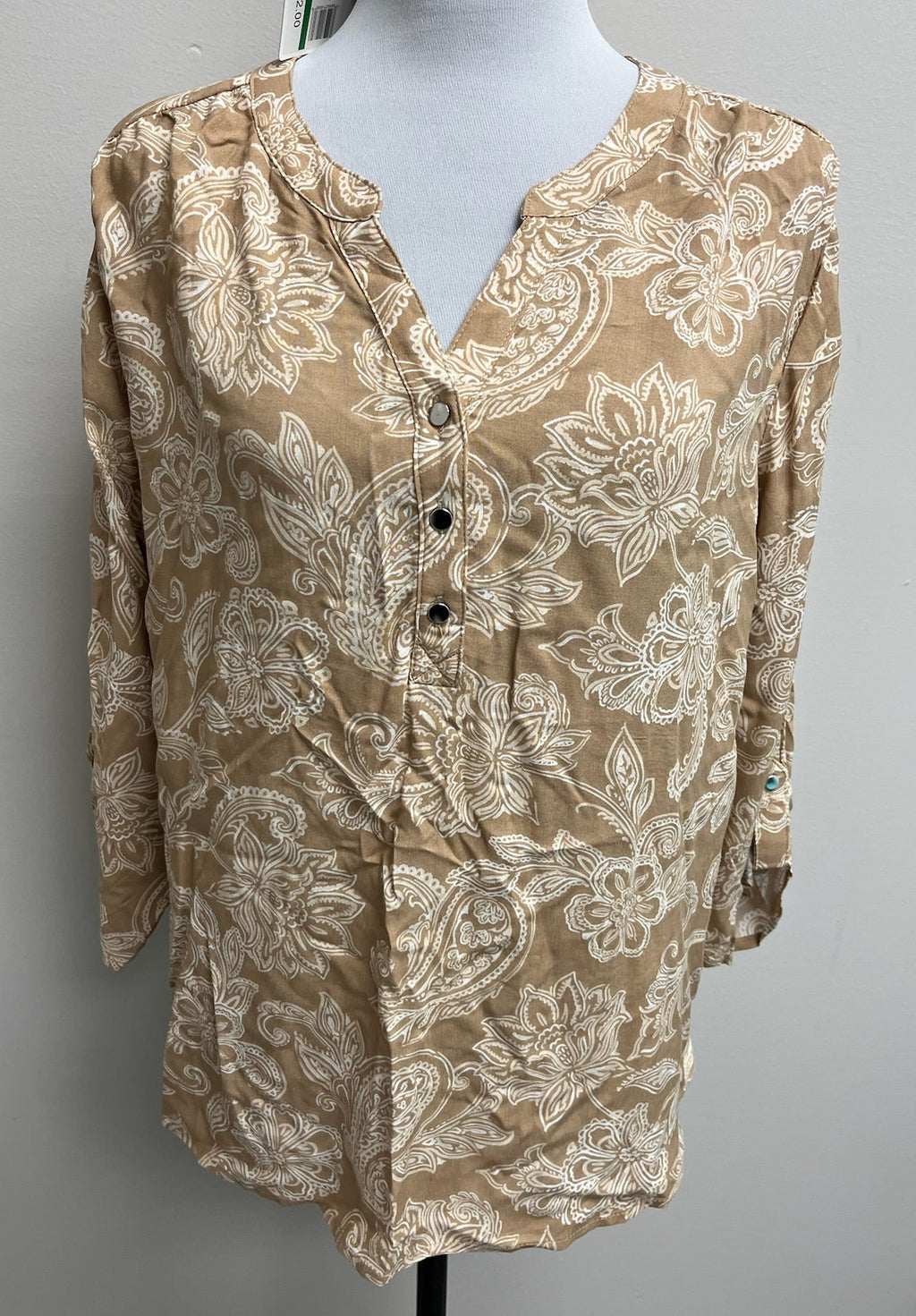 New Women’s Tan Beige Long Sleeve Shirt