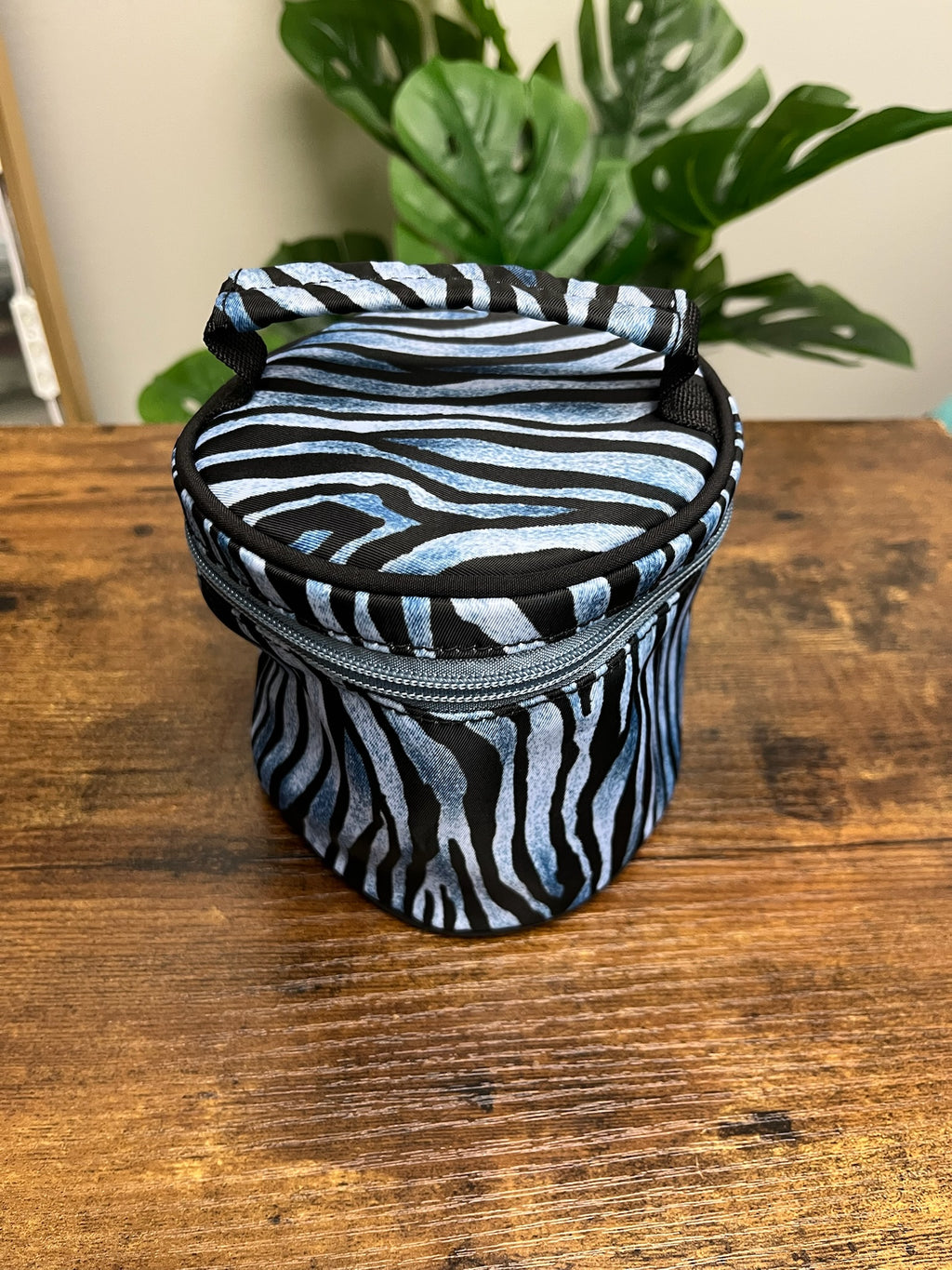 New Blue Zebra Travel Cosmetic Bag