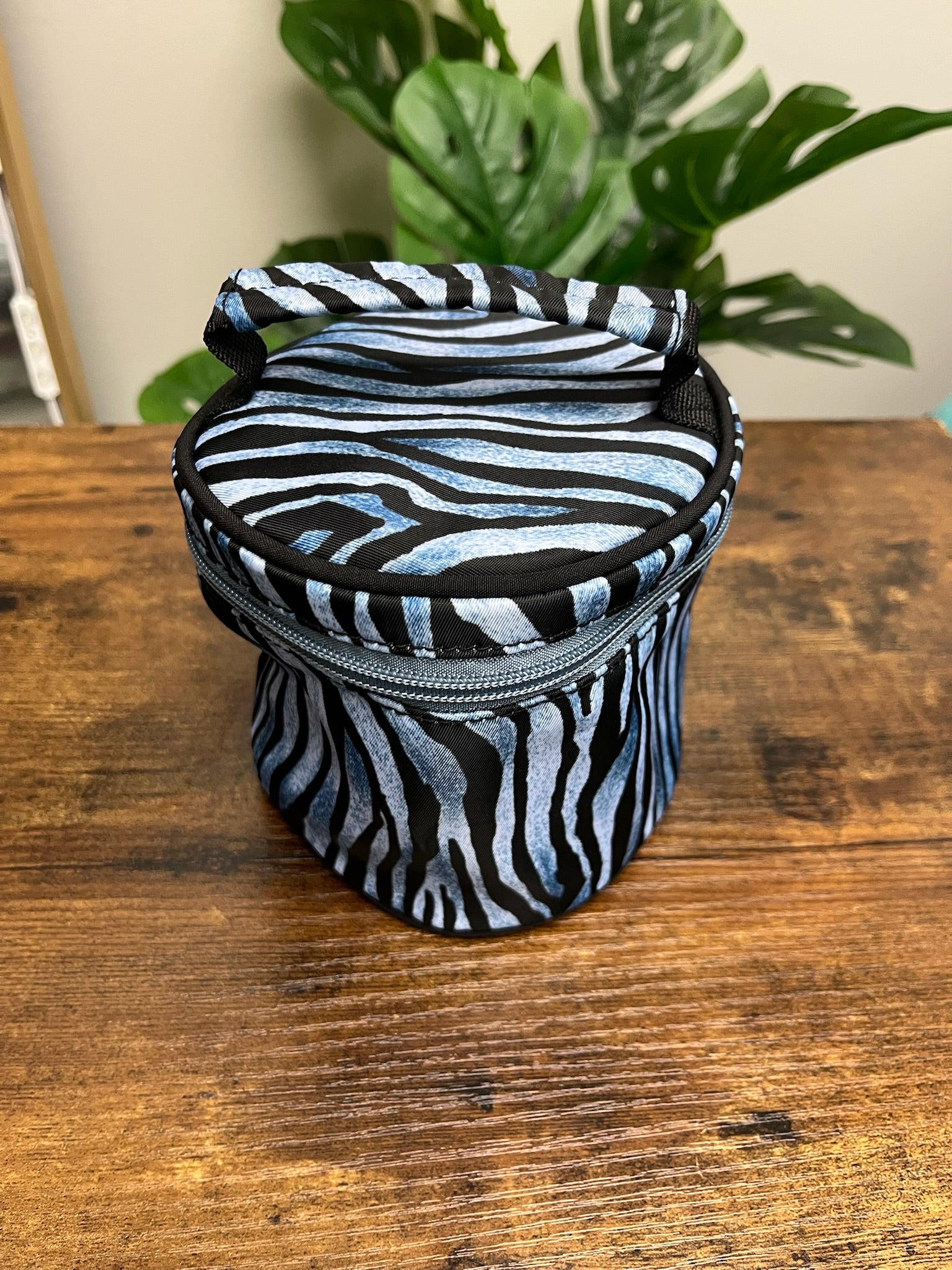 New Blue Zebra Travel Cosmetic Bag
