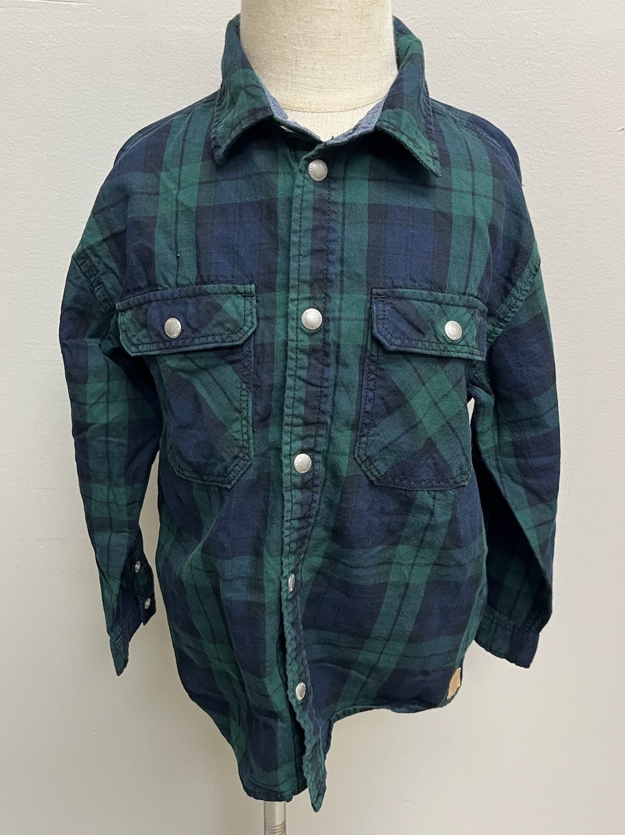 Used Boys Green Flannel