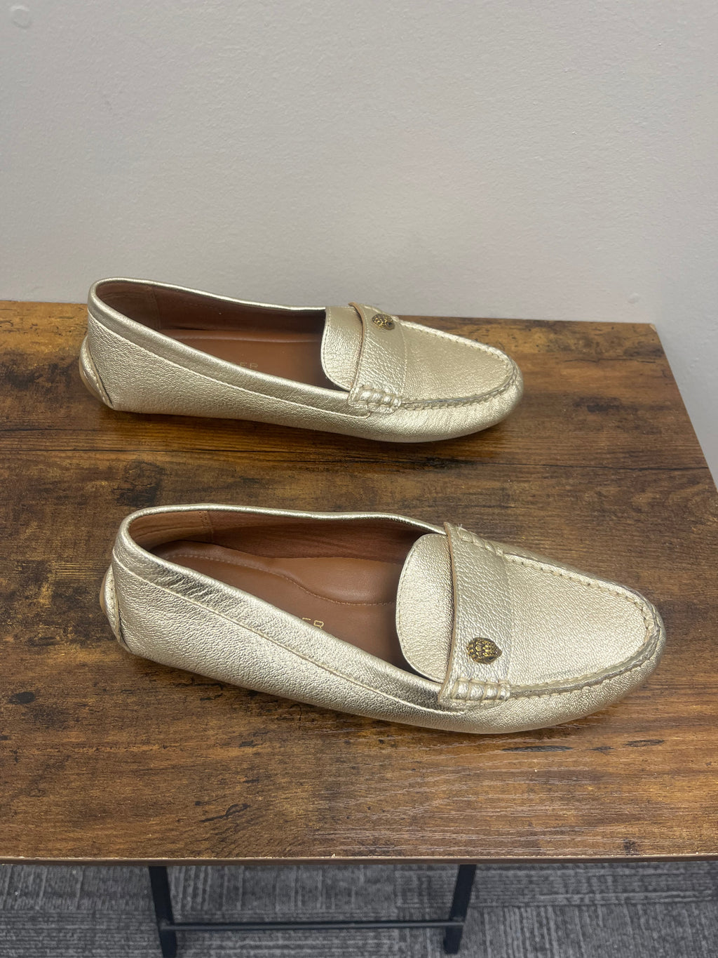 Used Women’s Gold Slip on Loafers