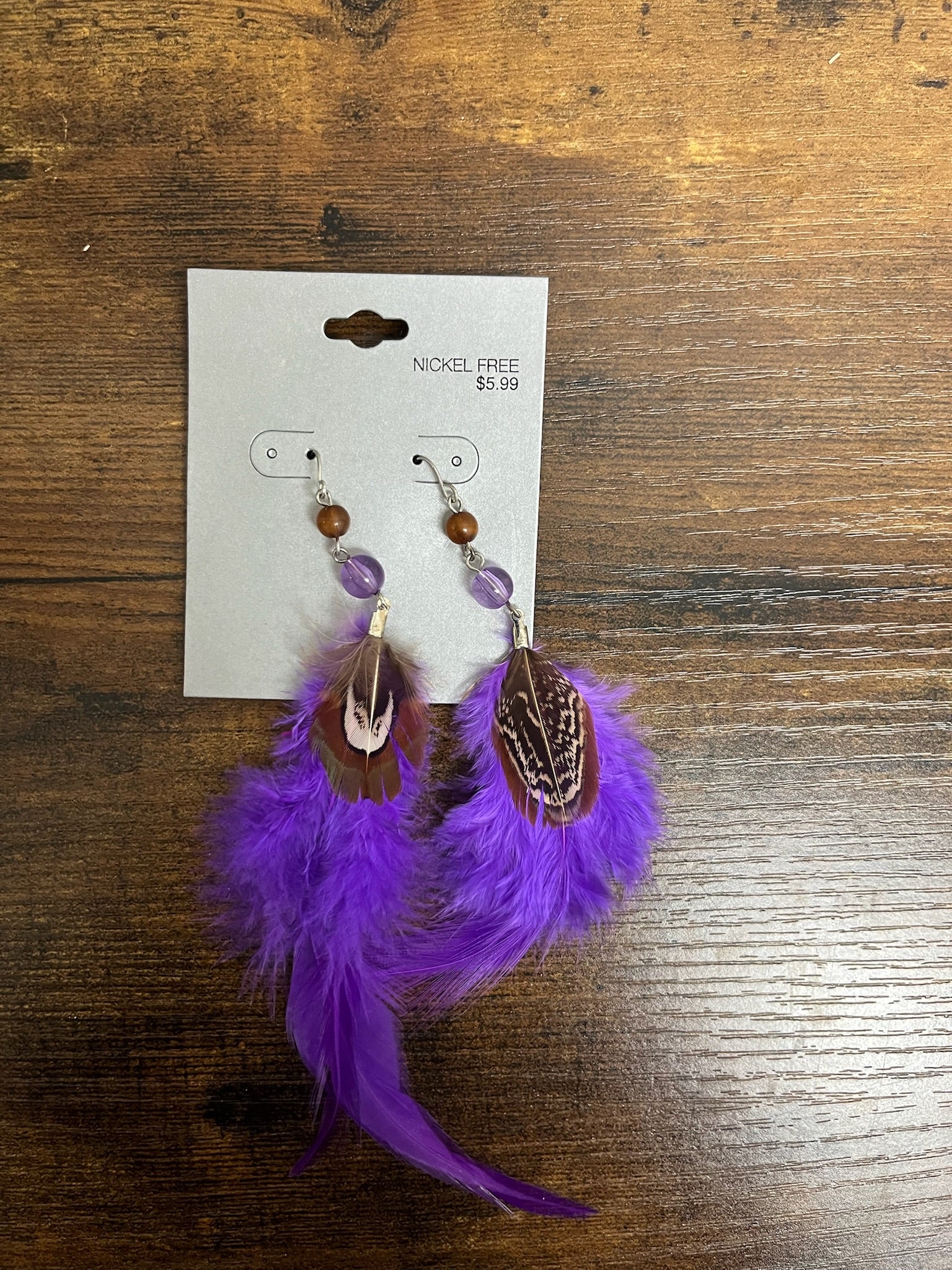 New Purple Feather Earrings