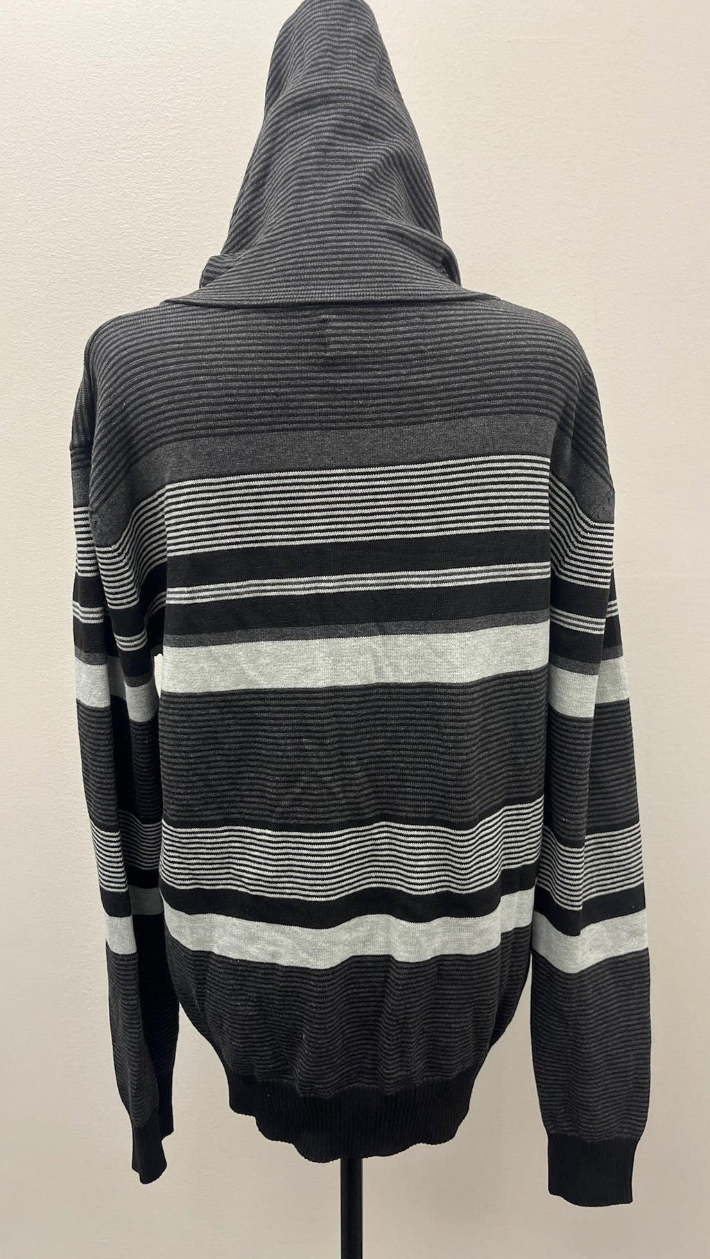 Unisex Striped Zip Up Hoodie Sweater
