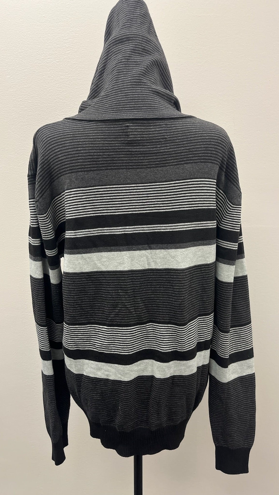 Unisex Striped Zip Up Hoodie Sweater