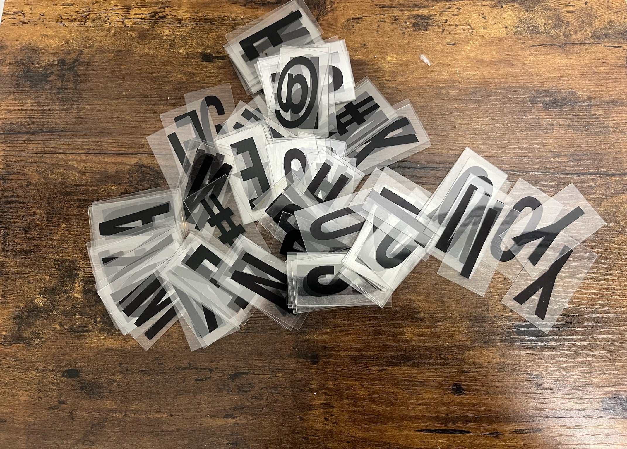 Used Set Of Letters, Numbers & Symbol Tiles for Light Box
