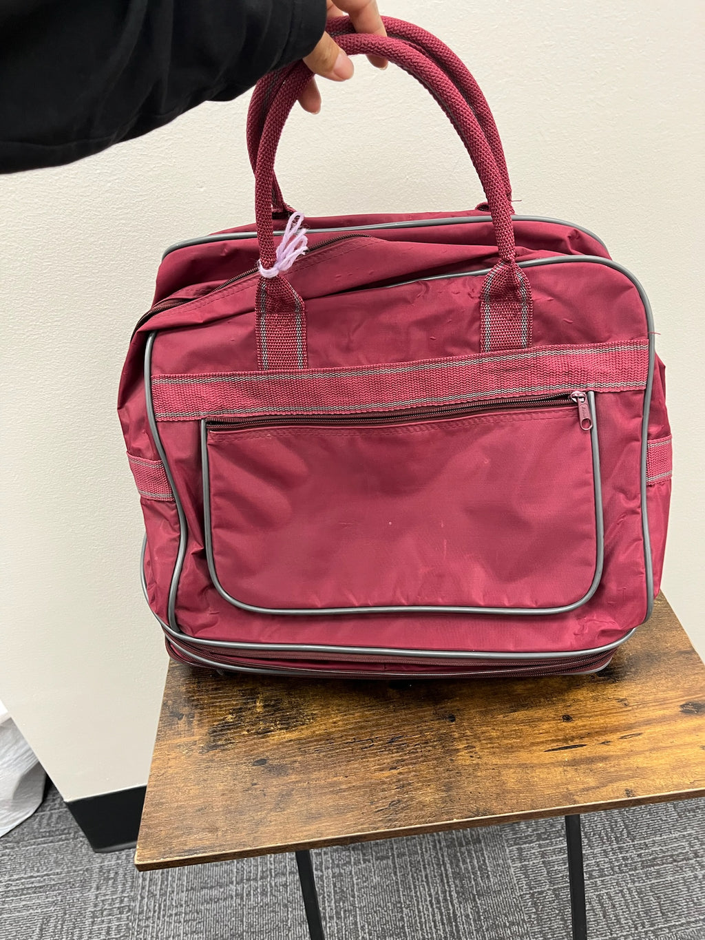 Used Burgundy Expandable Tote On Wheels