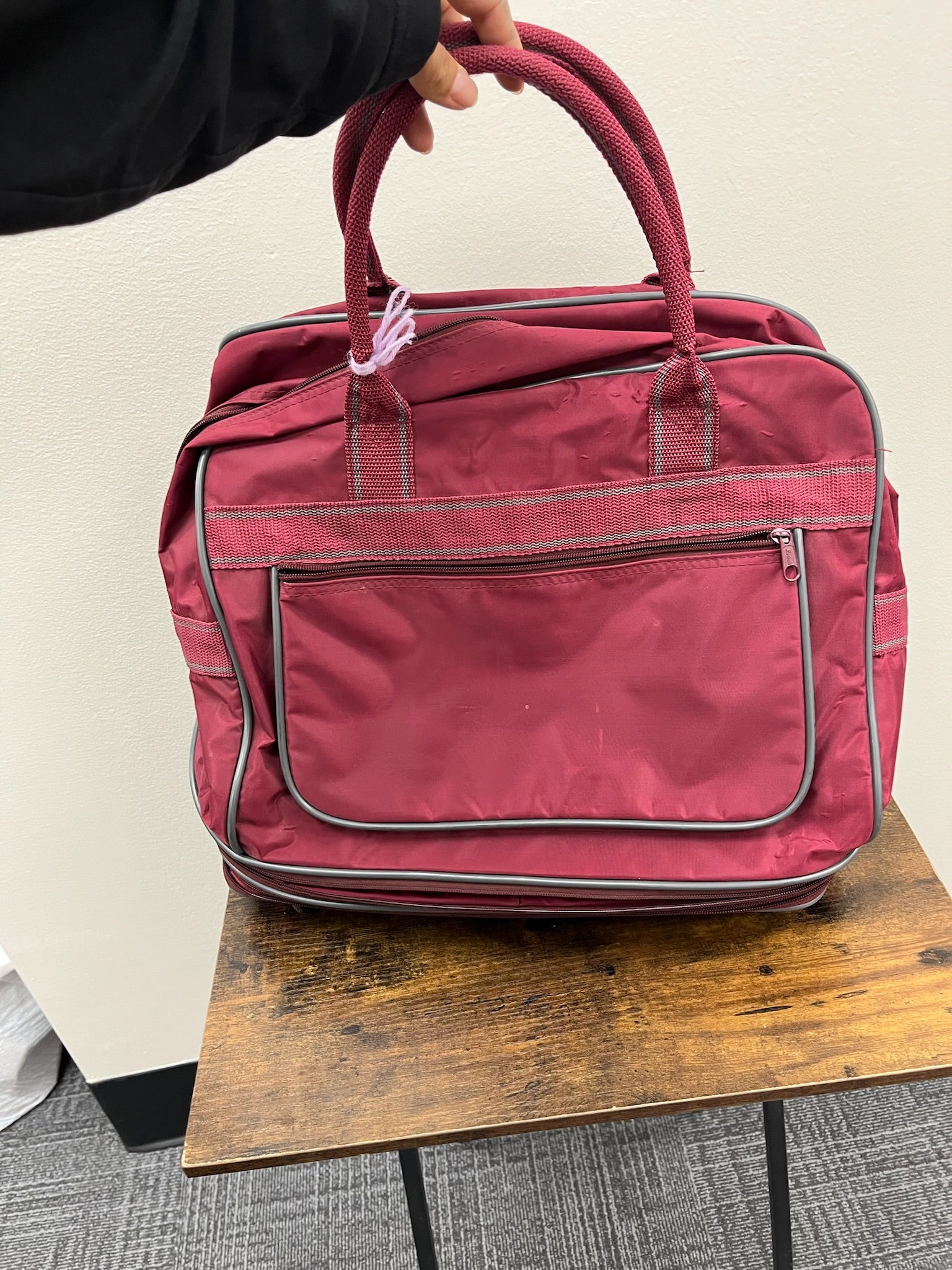 Used Burgundy Expandable Tote On Wheels
