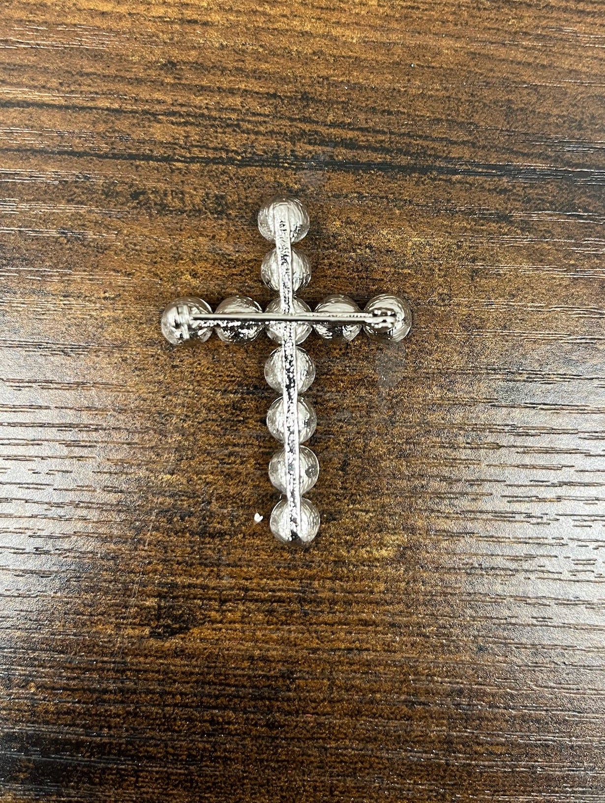 Used Vintage AB Gem Cross Brooch Pin