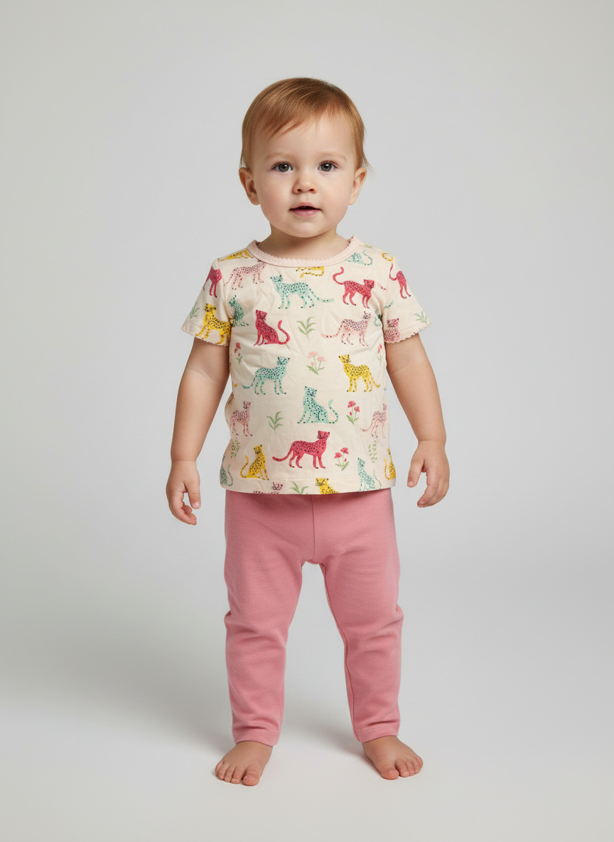 Girls Animal Print Pajama Shirt