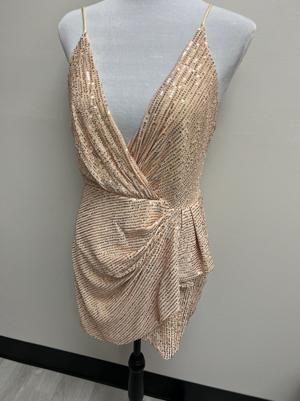 Used Women’s Beige Sequin Dress