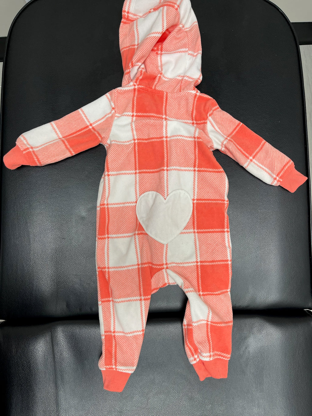 Girls Flannel Onesie With Hoodie