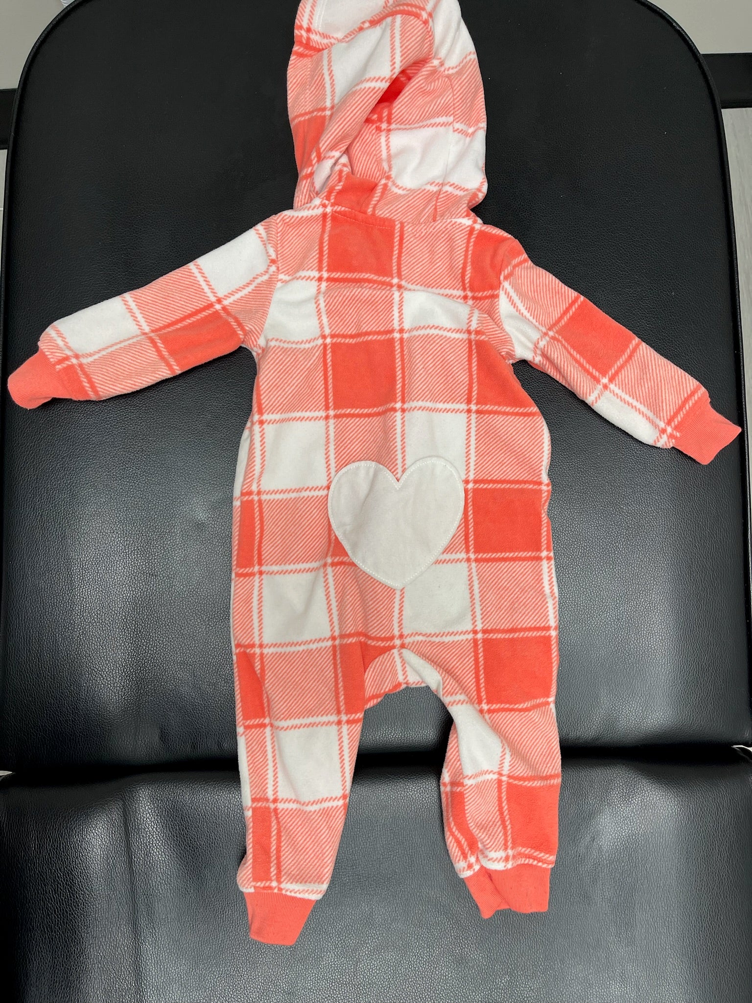 Girls Flannel Onesie With Hoodie