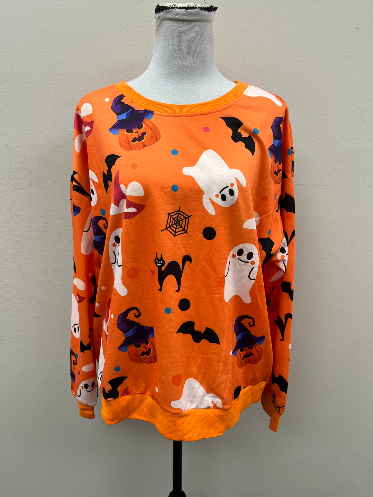 New Women’s Orange Halloween Sweater Shirt