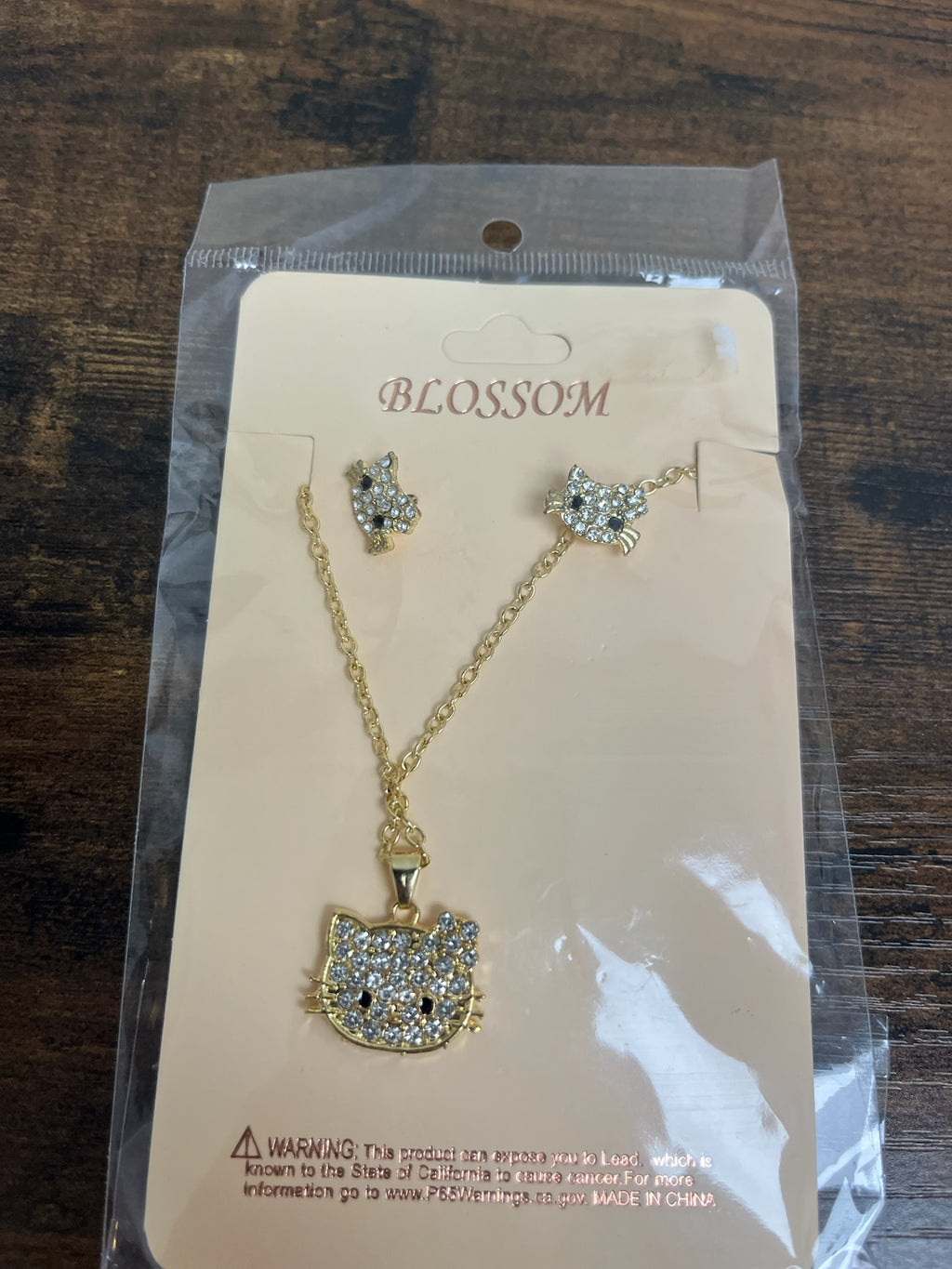 Three Piece Hello Kitty Earring & Necklace Set