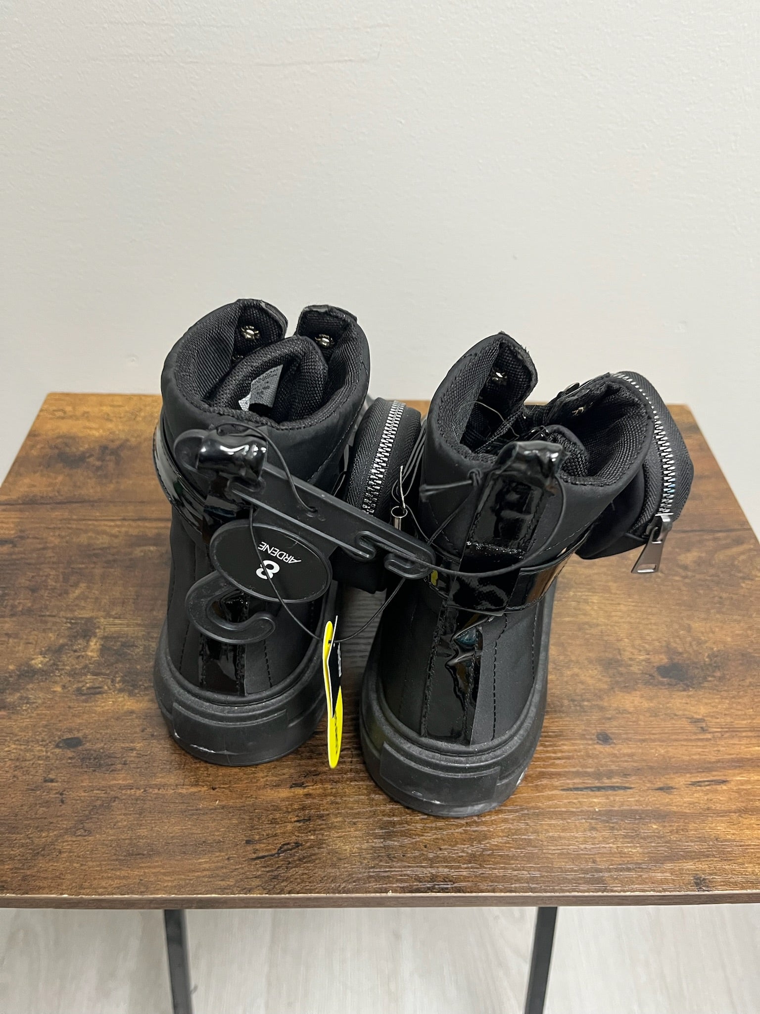 Women’s Black Boots With Ankle Pouch