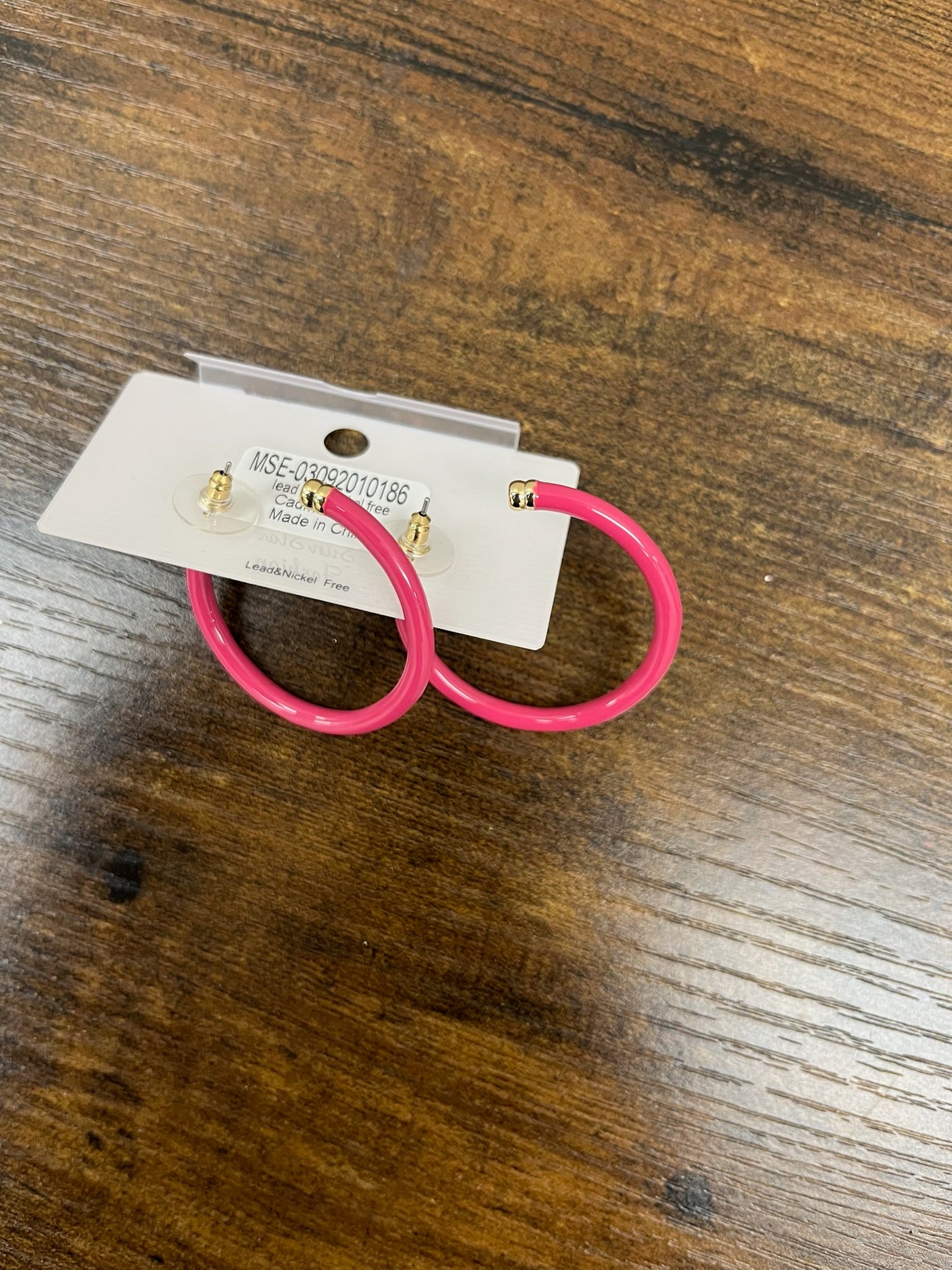 New Pink Hoop Earrings