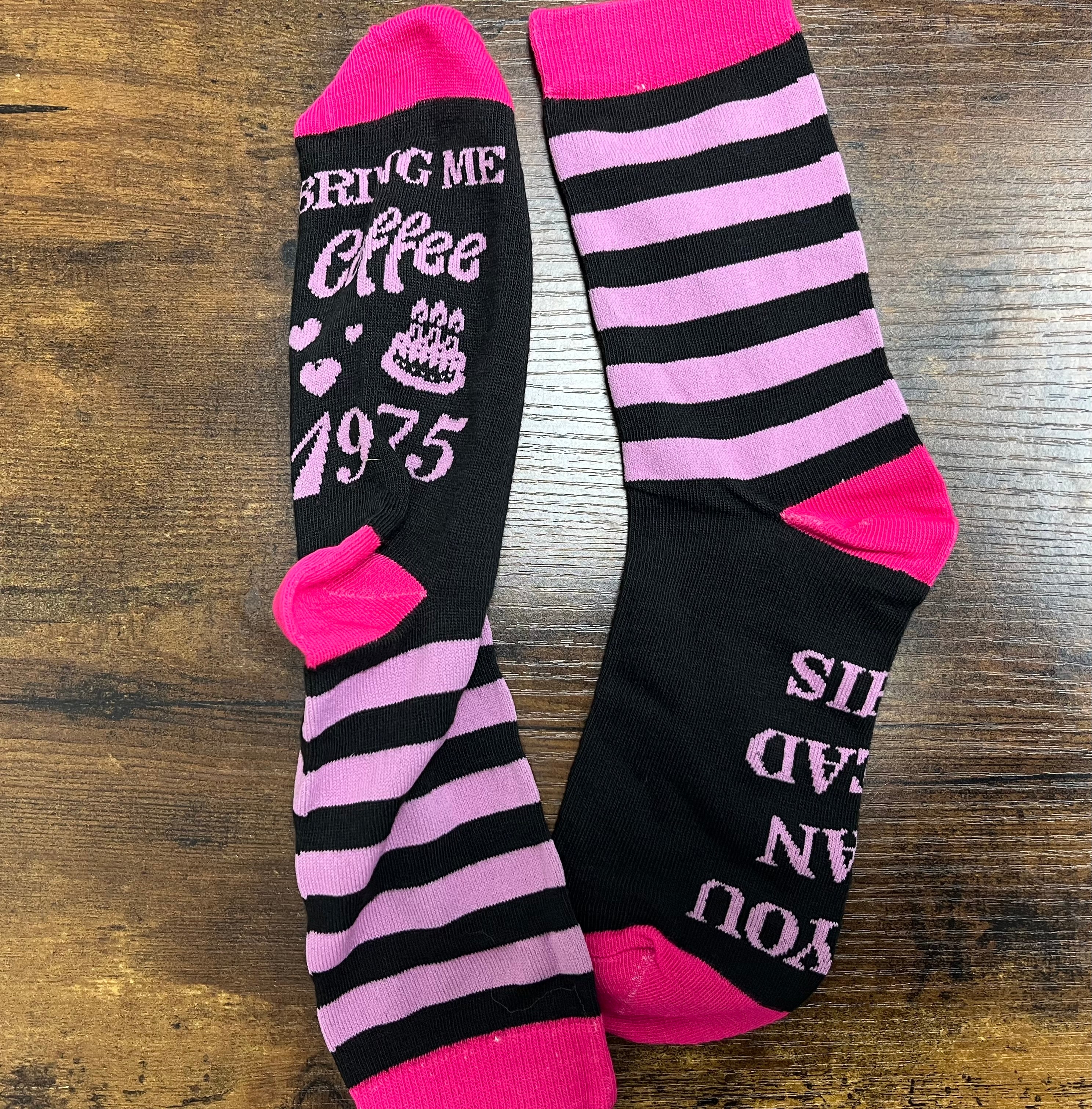 New Pink Striped Socks