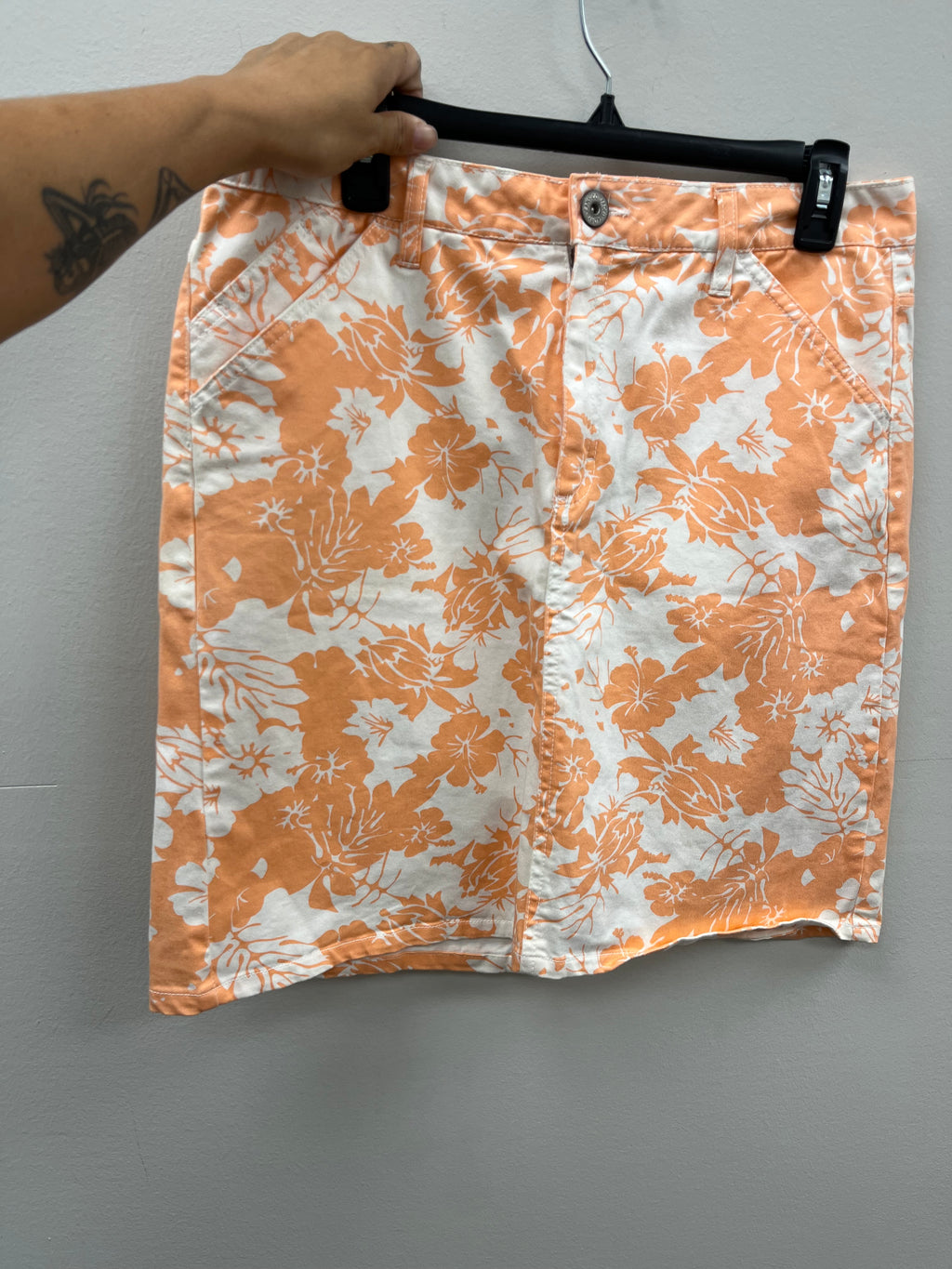 Women’s Orange Floral Skirt