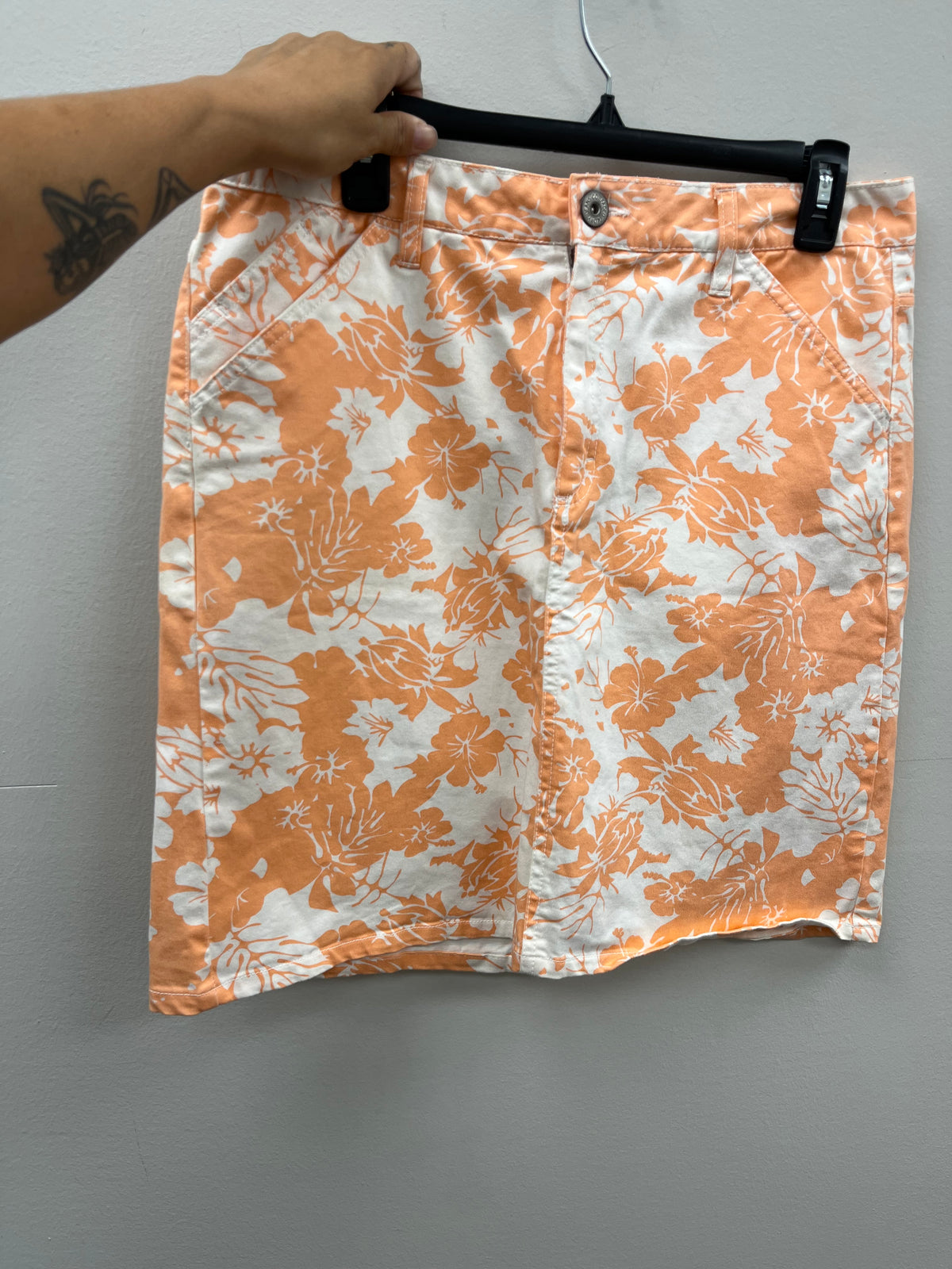 Women’s Orange Floral Skirt