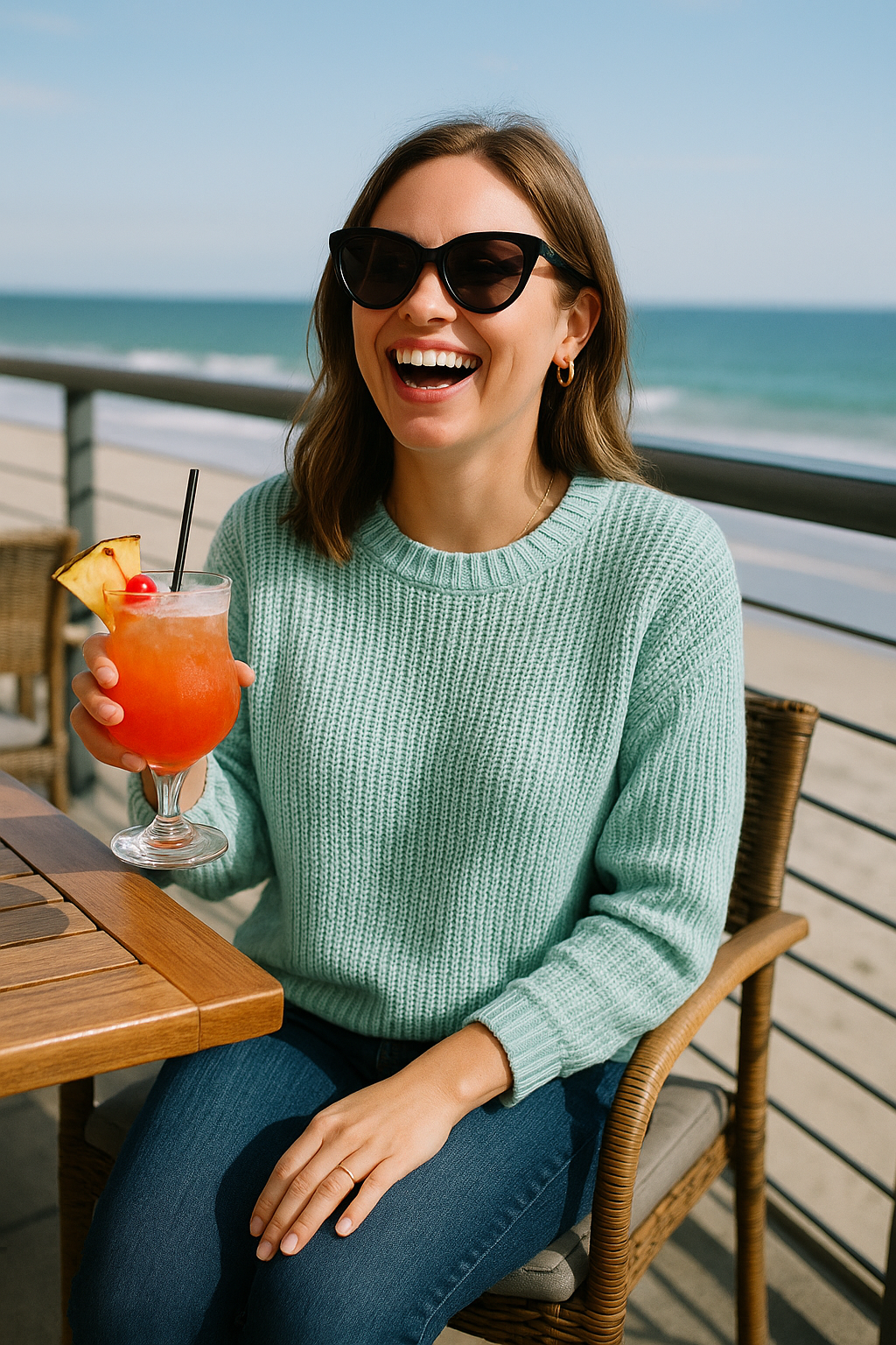 Women’s Blue Knitted Sweater Shirt