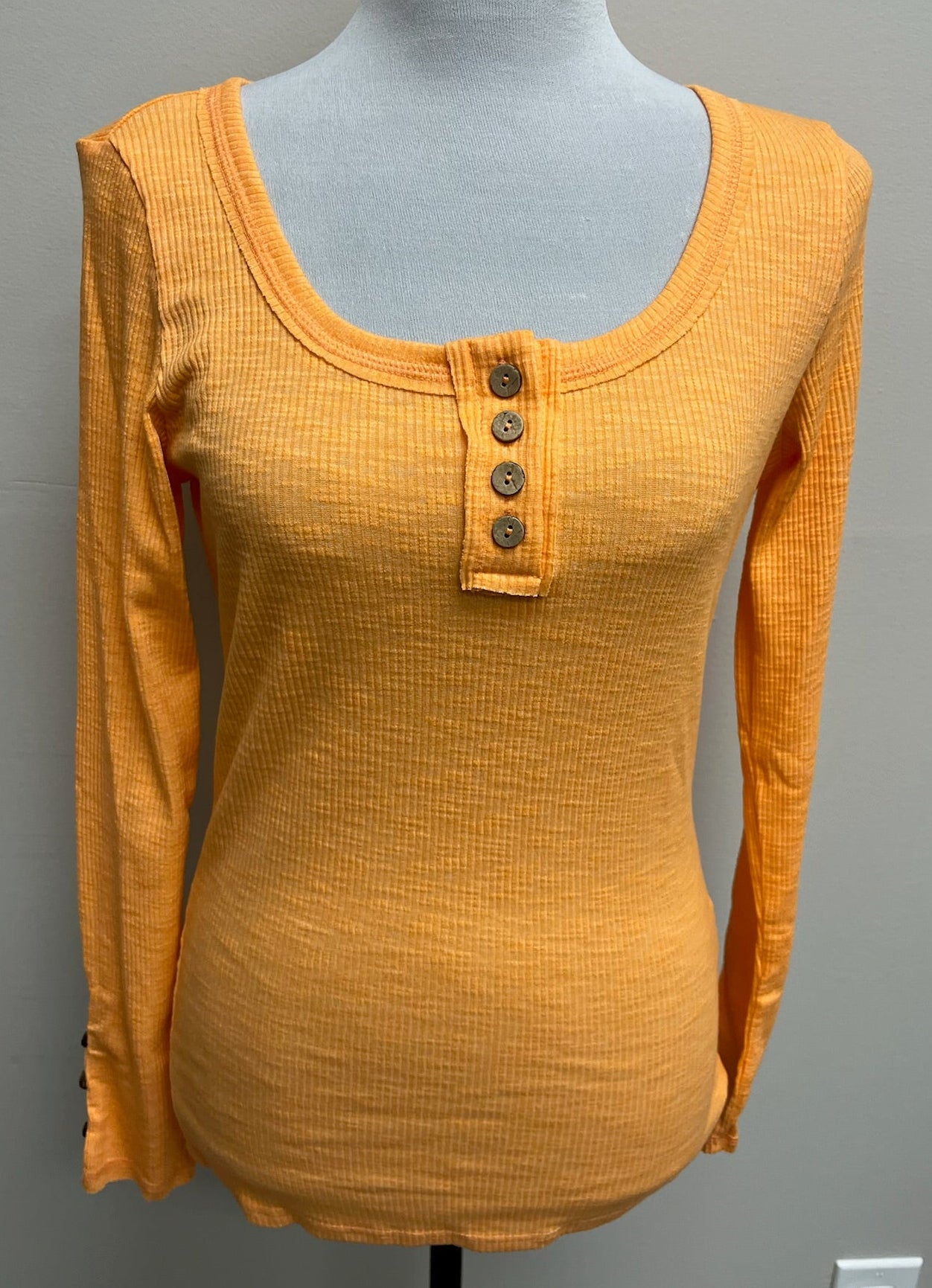 New Women’s Peach Orange Long Sleeve Shirt