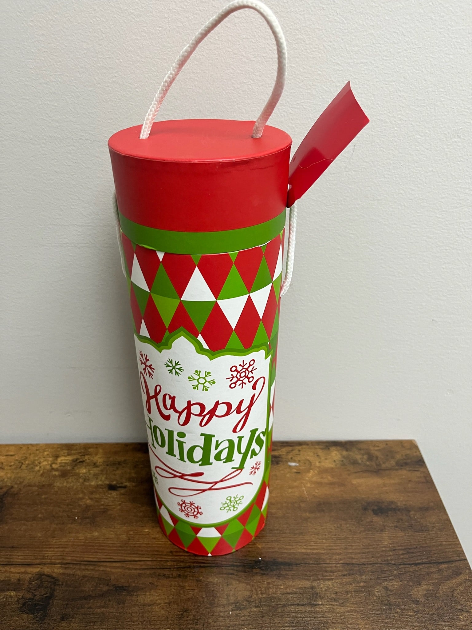 Used Happy Holidays Wine Gift Container