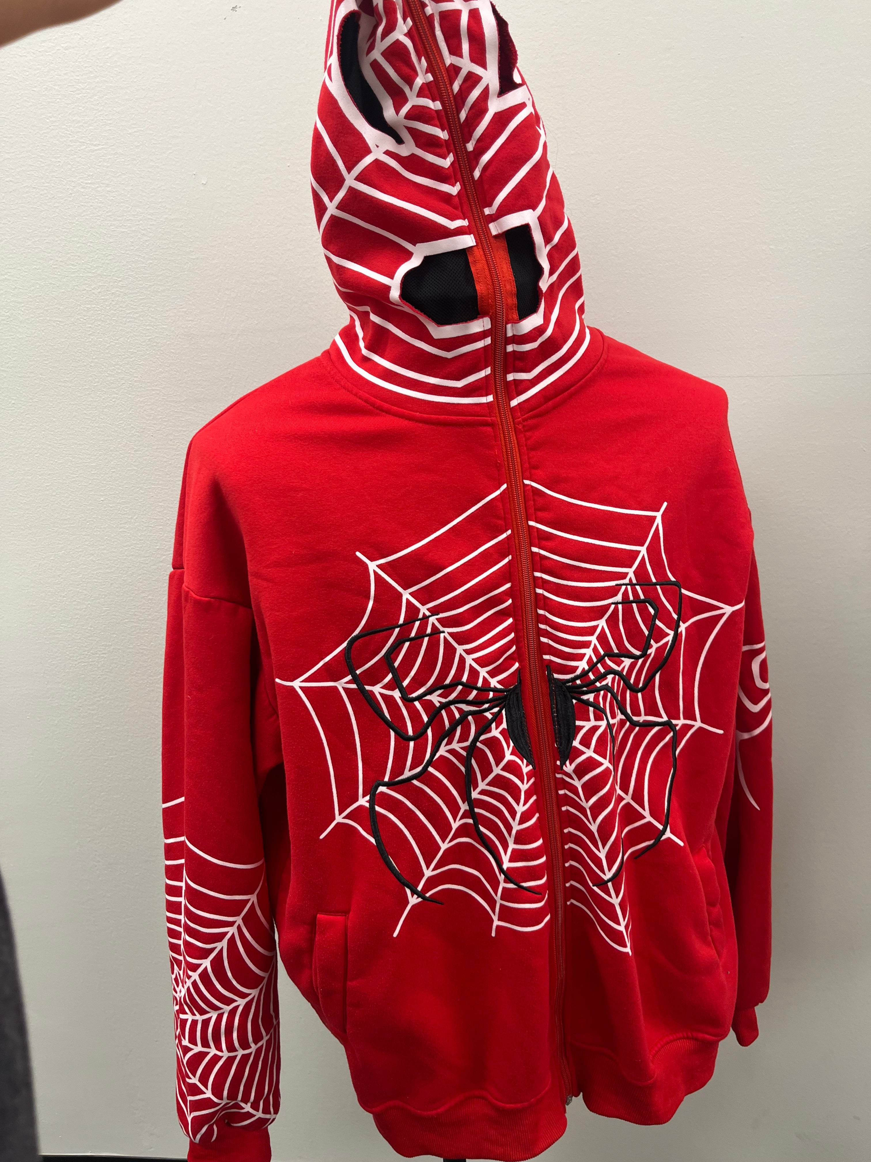 Used Adult Unisex Spiderman Hooded Zip Up Sweater