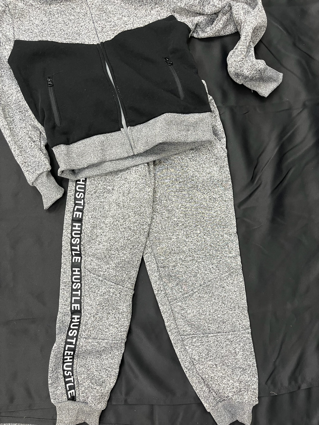 Two Piece Grey Hustle Sweatsuit