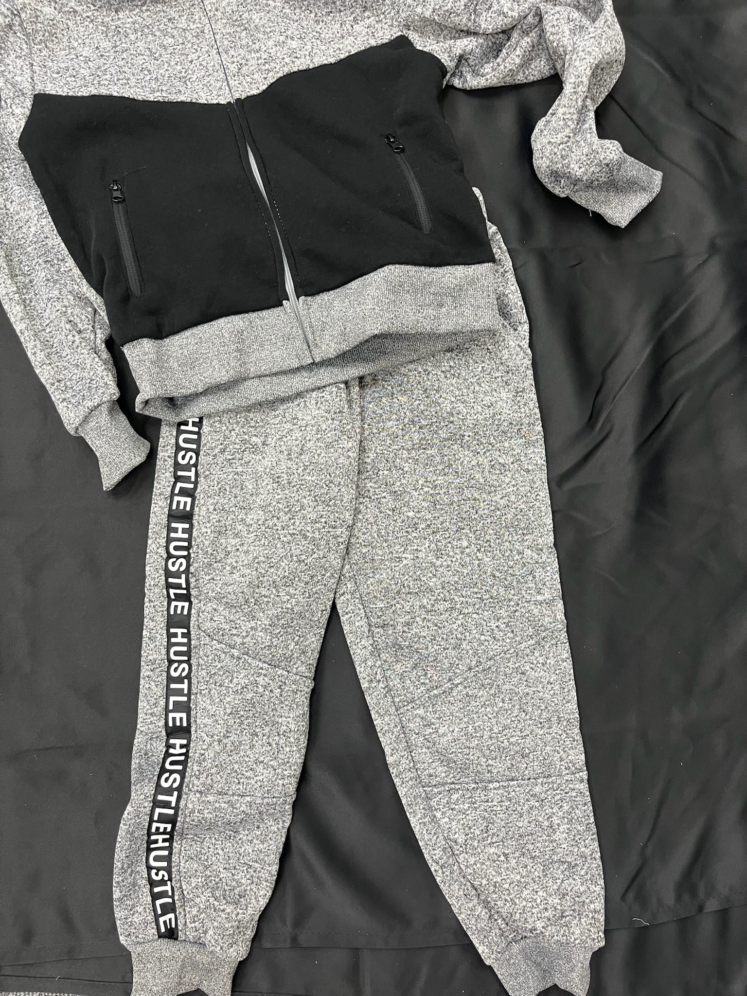 Two Piece Grey Hustle Sweatsuit