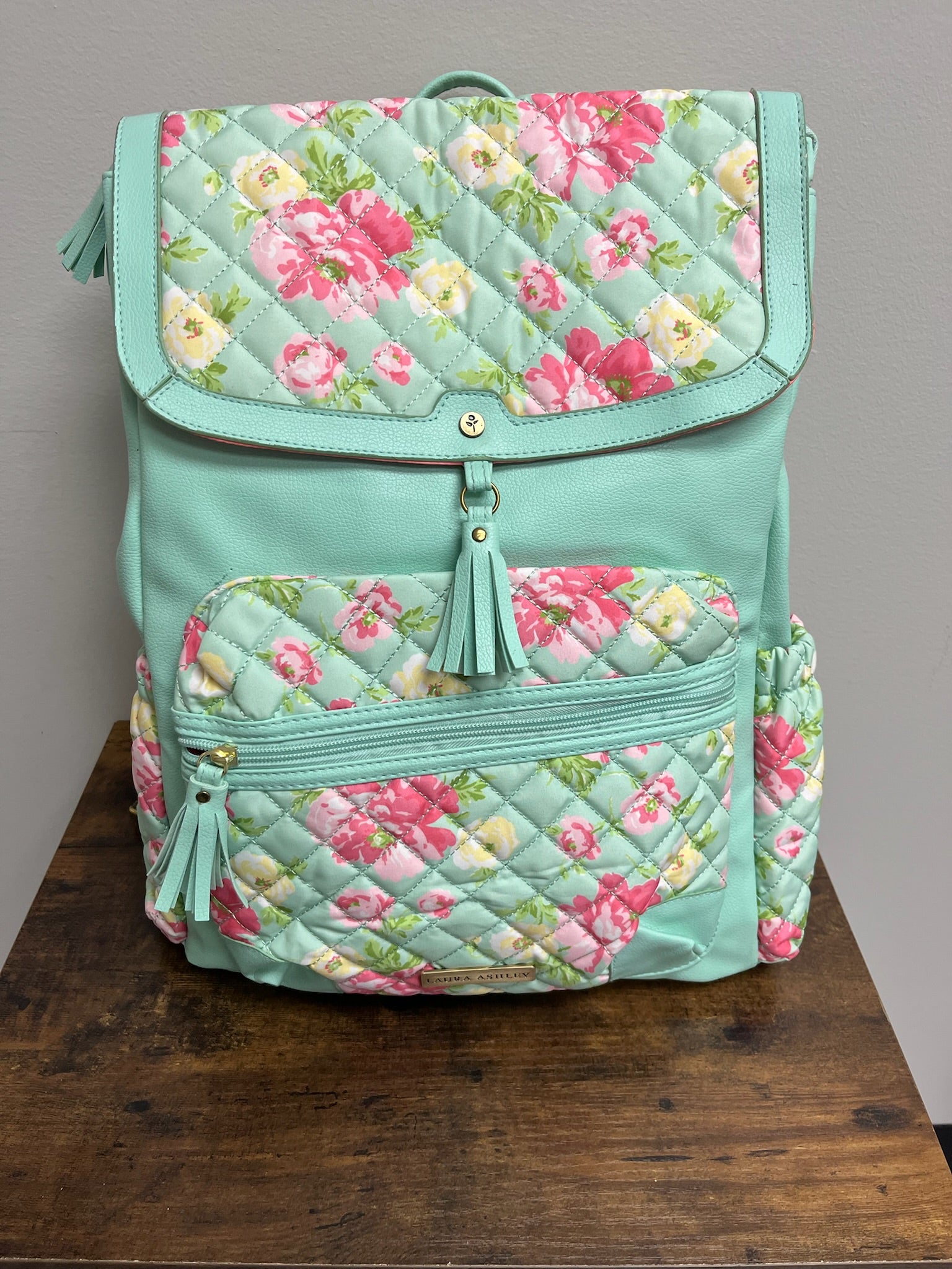 New Floral & Mint Diaper Bag