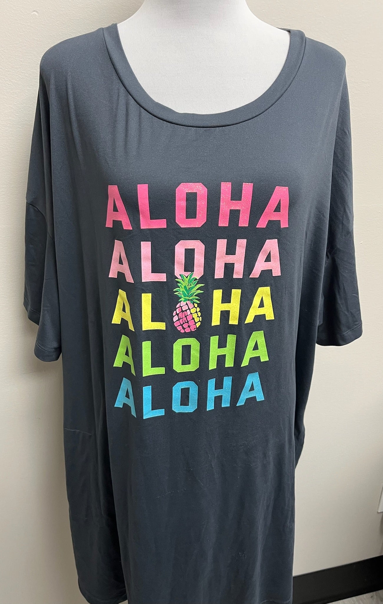 Women’s Grey Aloha Shirt