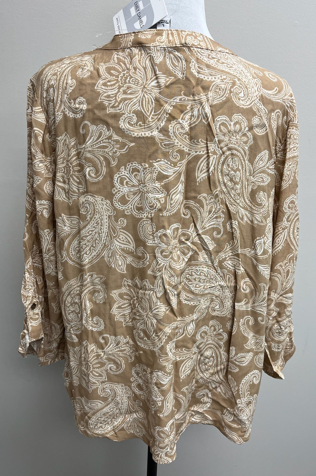 New Women’s Tan Beige Long Sleeve Shirt
