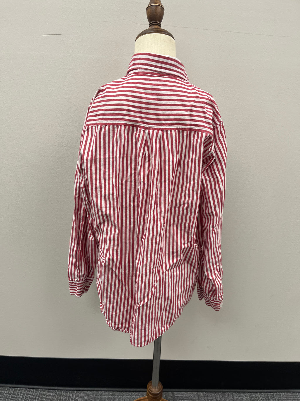 Used Boys Red Striped Button up Shirt