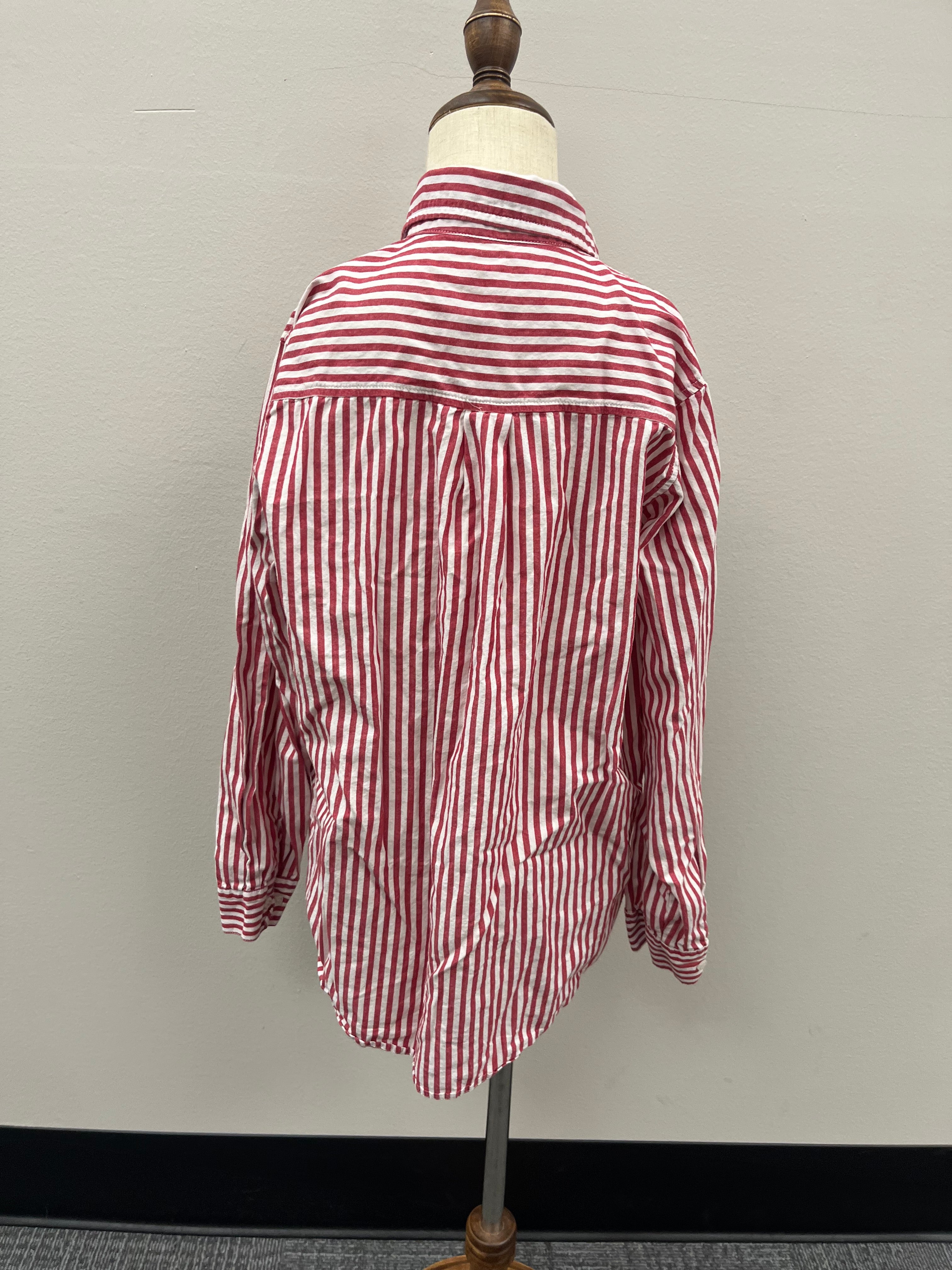 Used Boys Red Striped Button up Shirt