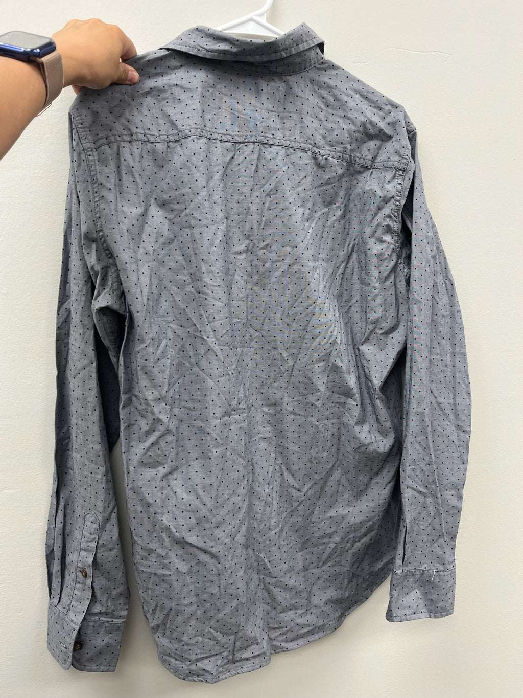 New Men’s Grey Long Sleeve Button Up Shirt