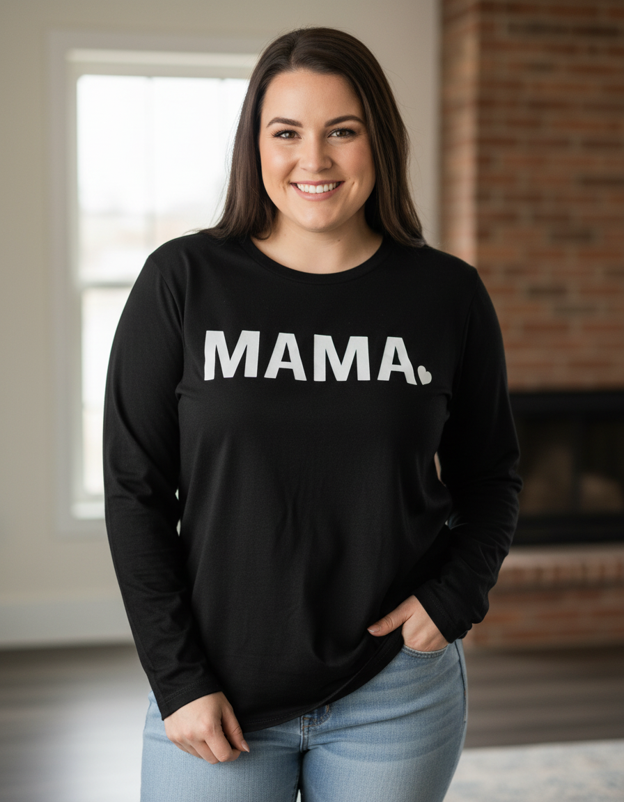 Women’s Black Mama Long Sleeve Shirt