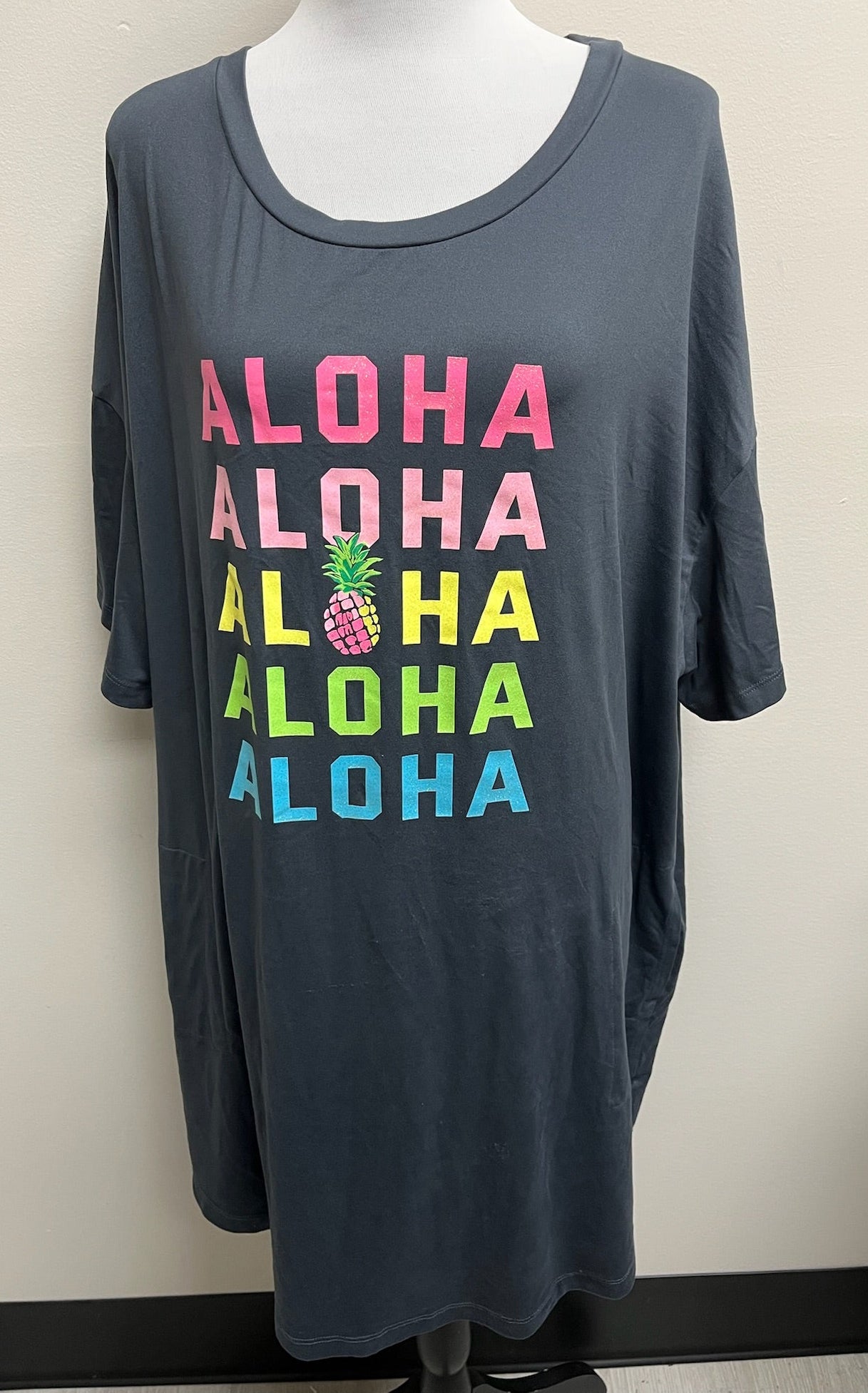 Women’s Grey Aloha Shirt