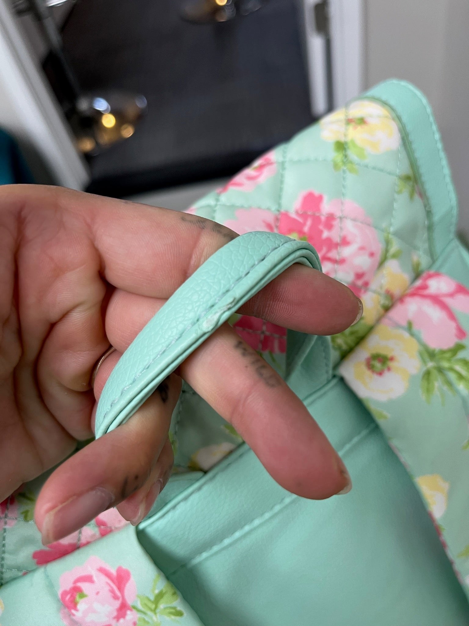 New Floral & Mint Diaper Bag