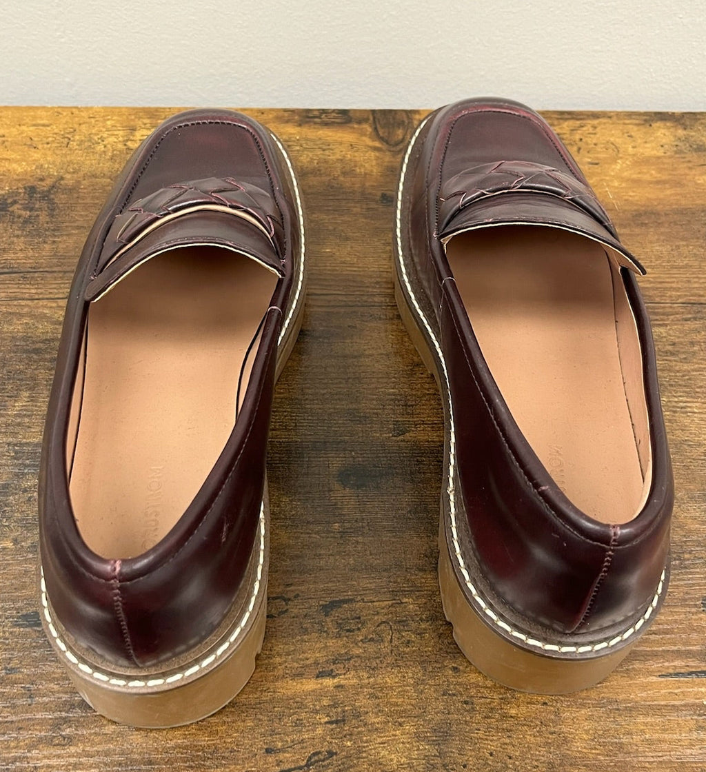 Used Burgundy Torie Platform Loafers